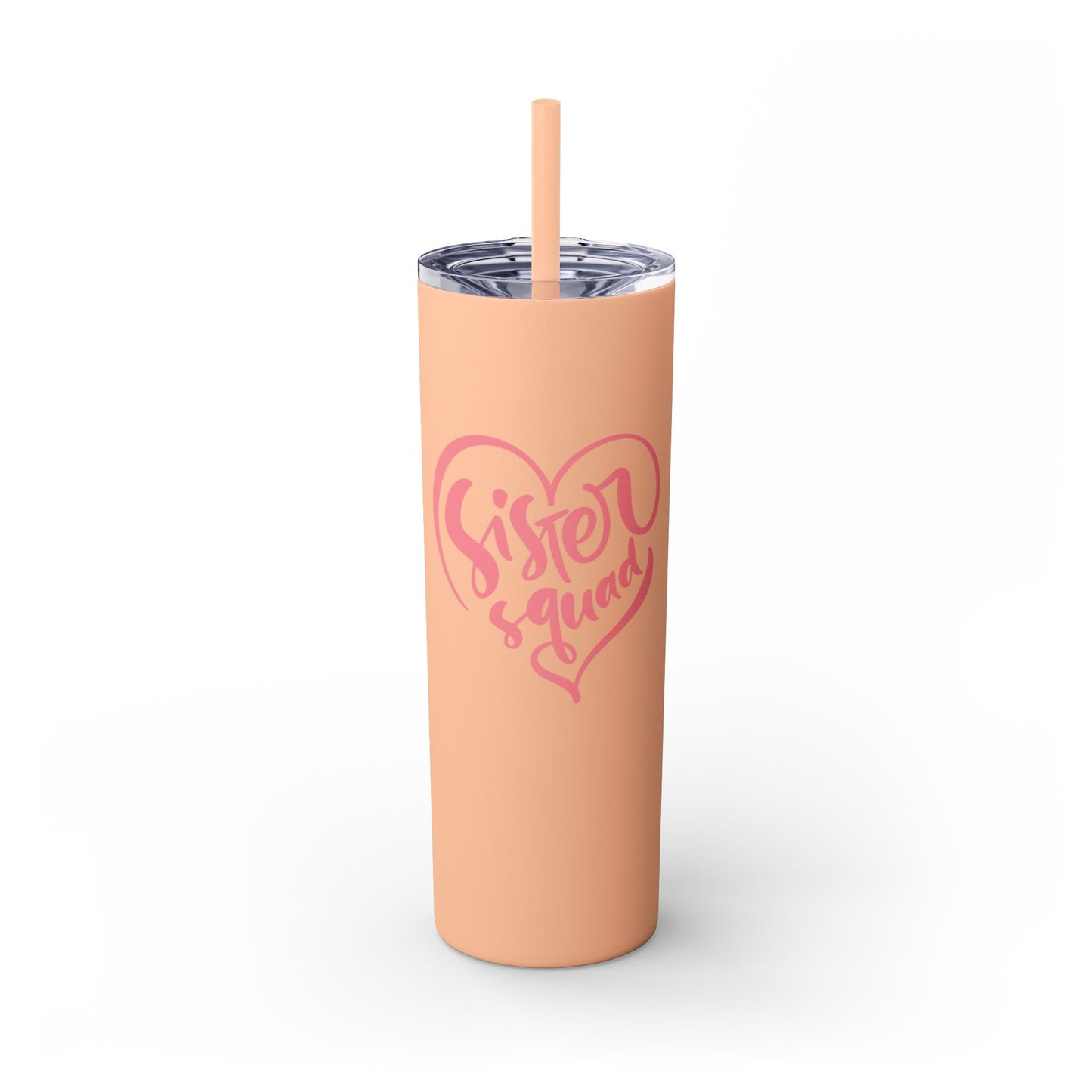 Sister Squad Skinny Tumbler with Straw - 20oz Drinkware for Sisters and Friends