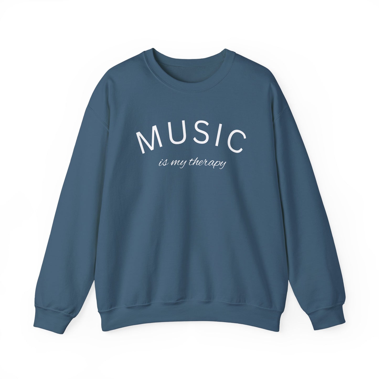 Music is My Therapy Sweatshirt - Unisex Heavy Blend Crewneck for Music Lovers