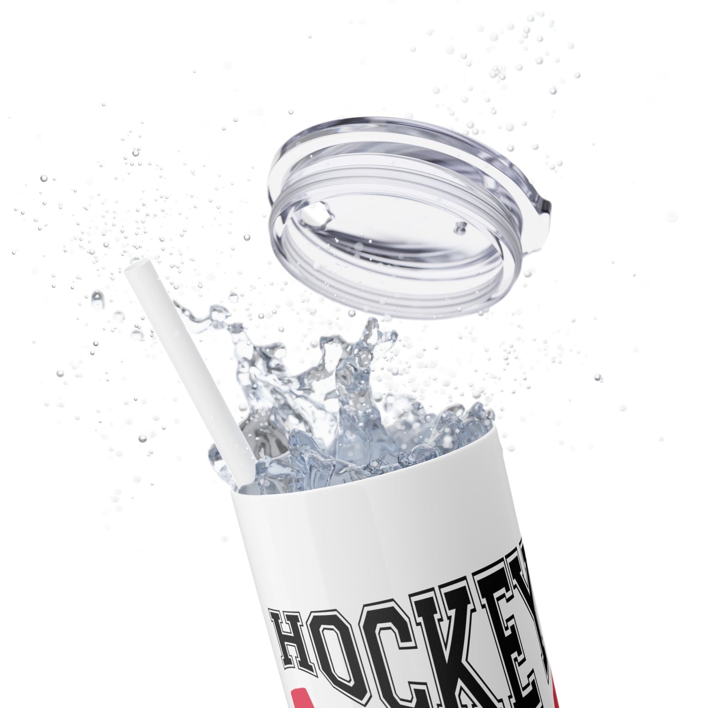 Hockey Mom 20oz Skinny Tumbler with Straw - Perfect Gift for Sports Enthusiasts