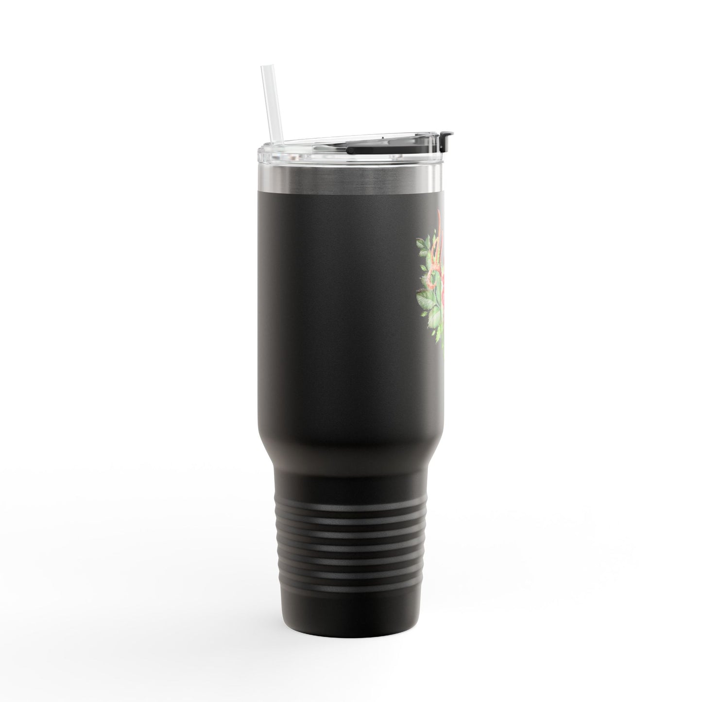 Floral & Antler Insulated Travel Mug - 40oz Eco-Friendly Drinkware for Outdoors, Camping, and Everyday Use