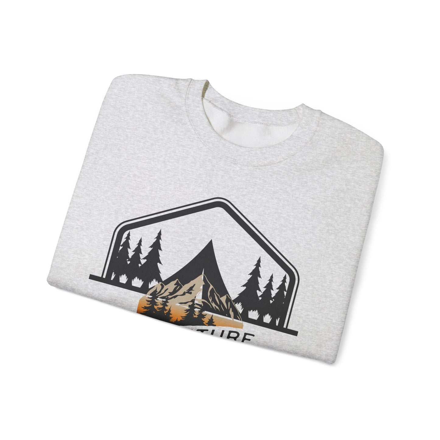 Adventure Awaits Unisex Heavy Blend™ Crewneck Sweatshirt - Perfect for Outdoor Enthusiasts
