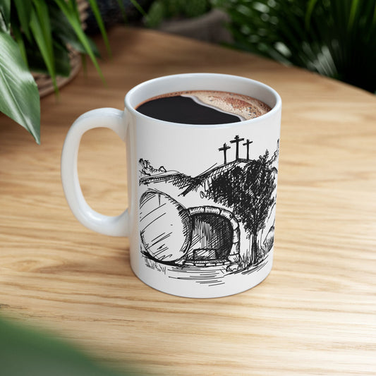 He is Risen - Ceramic Coffee Mug - 11oz & 15oz, Ideal Gift for Art Lovers