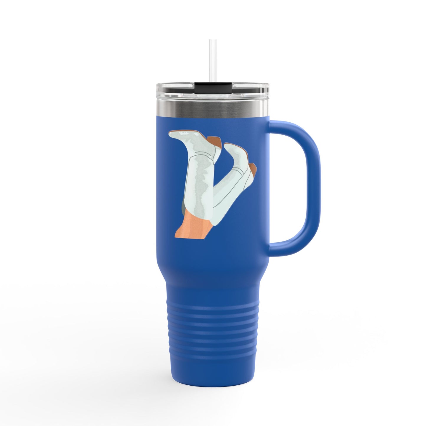Chic Cowgirl Boots Insulated Travel Mug - 40oz with Fun Leg Graphic