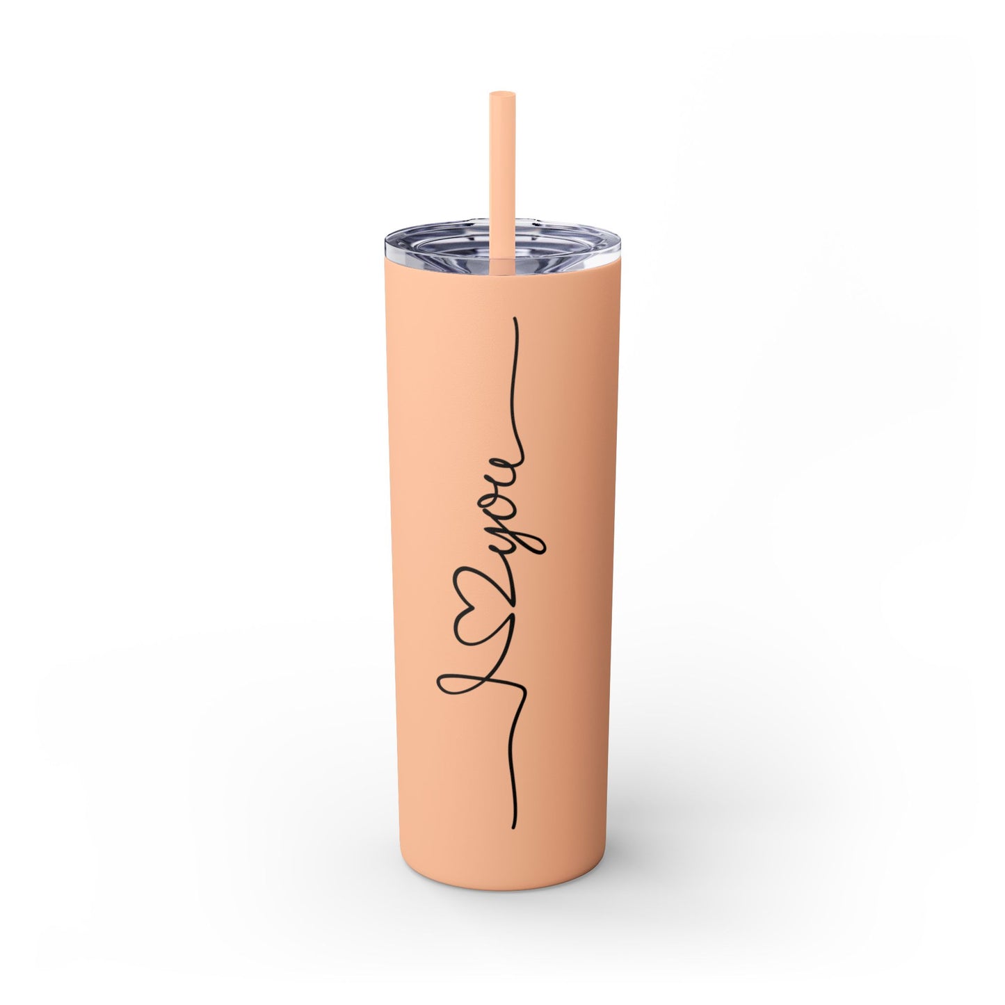 Love You Skinny Tumbler with Straw - 20oz Insulated Travel Mug