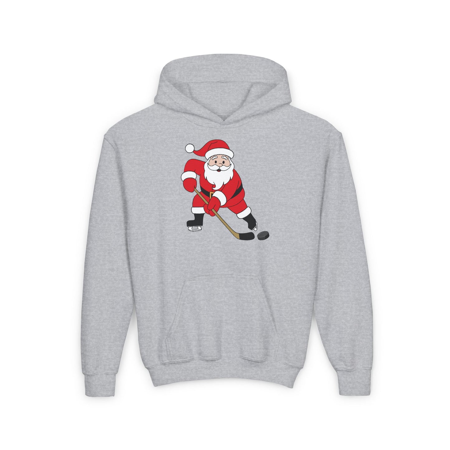 Santa Hockey Youth Hooded Sweatshirt - Perfect for Christmas and Winter Fun