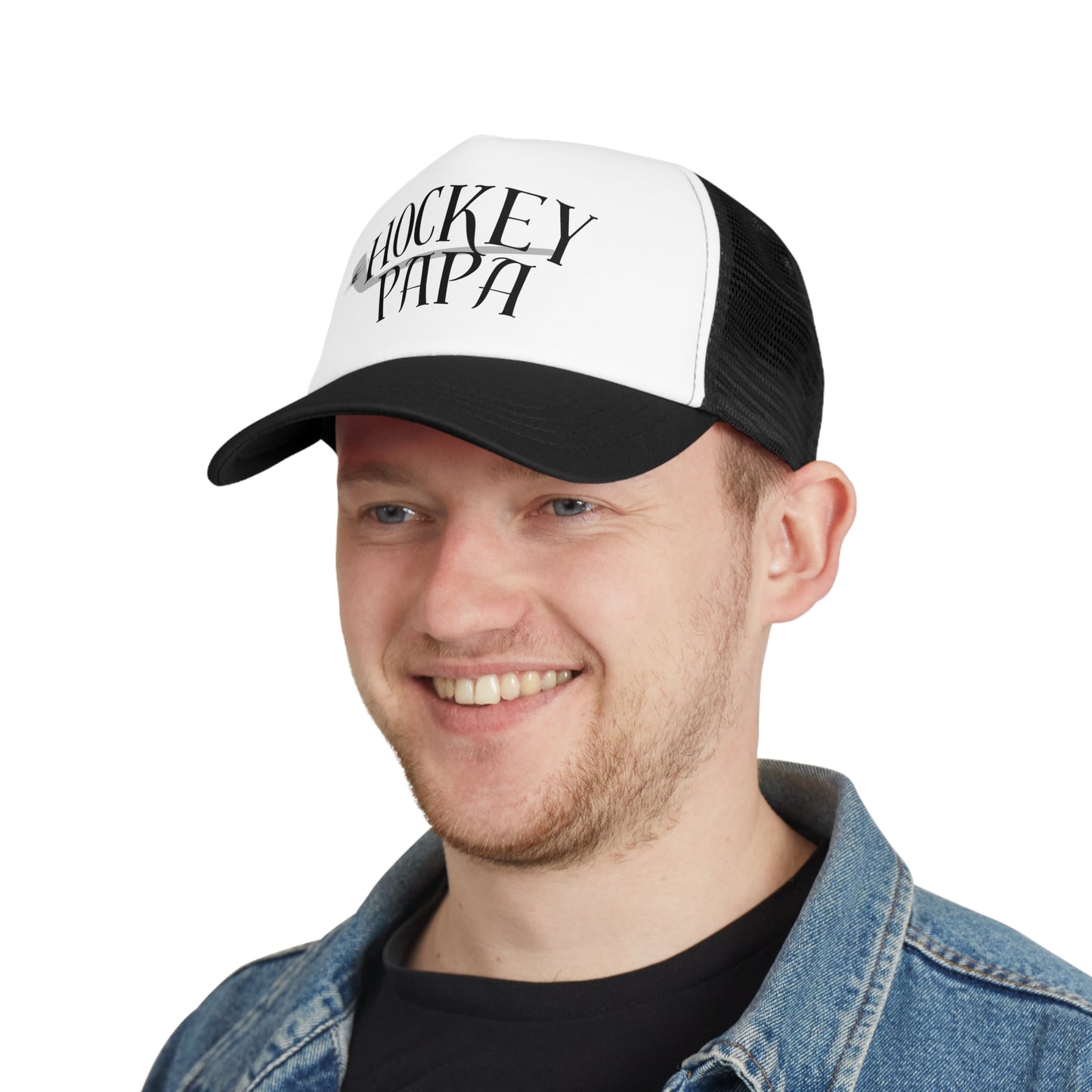 Hockey Papa Mesh Cap - Perfect Gift for Dads Who Love Hockey