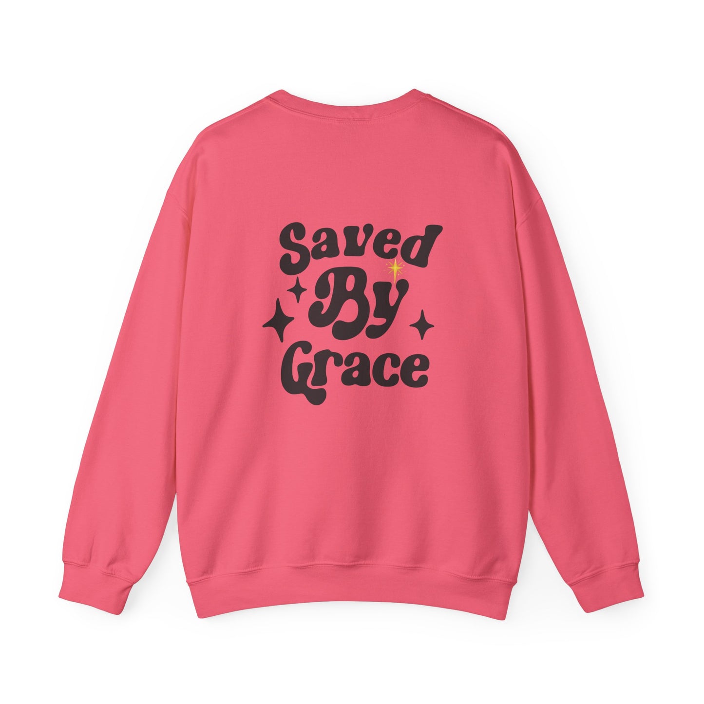 Saved By Grace Unisex Crewneck Sweatshirt - Inspirational Spirit Wear