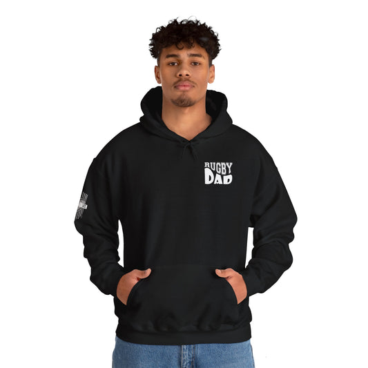 *** CUSTOM *** Rugby America Dad Hoodie - Unisex Heavy Blend Sweatshirt with American Flag Design