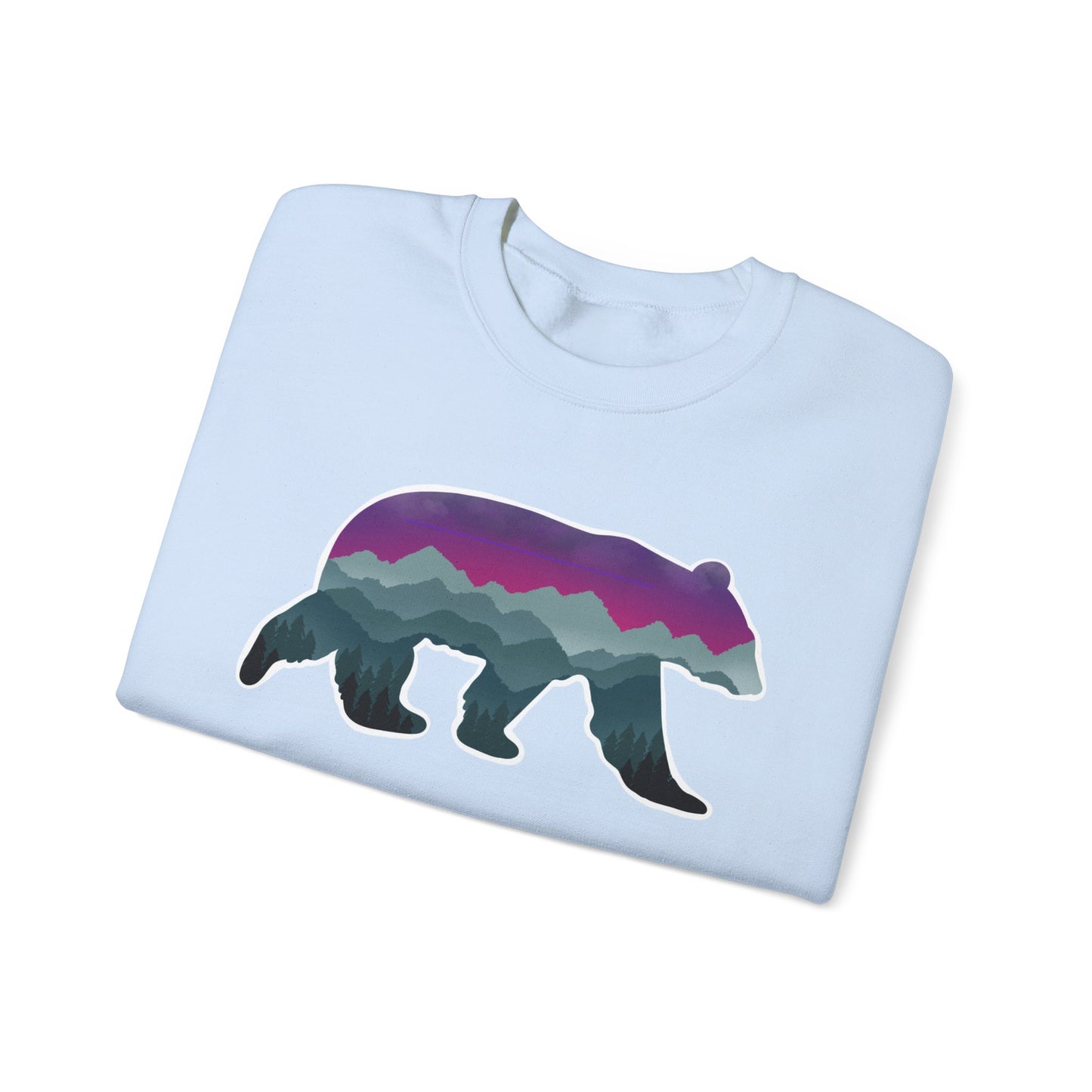 Mountain Bear Unisex Crewneck Sweatshirt - Cozy Graphic Sweater