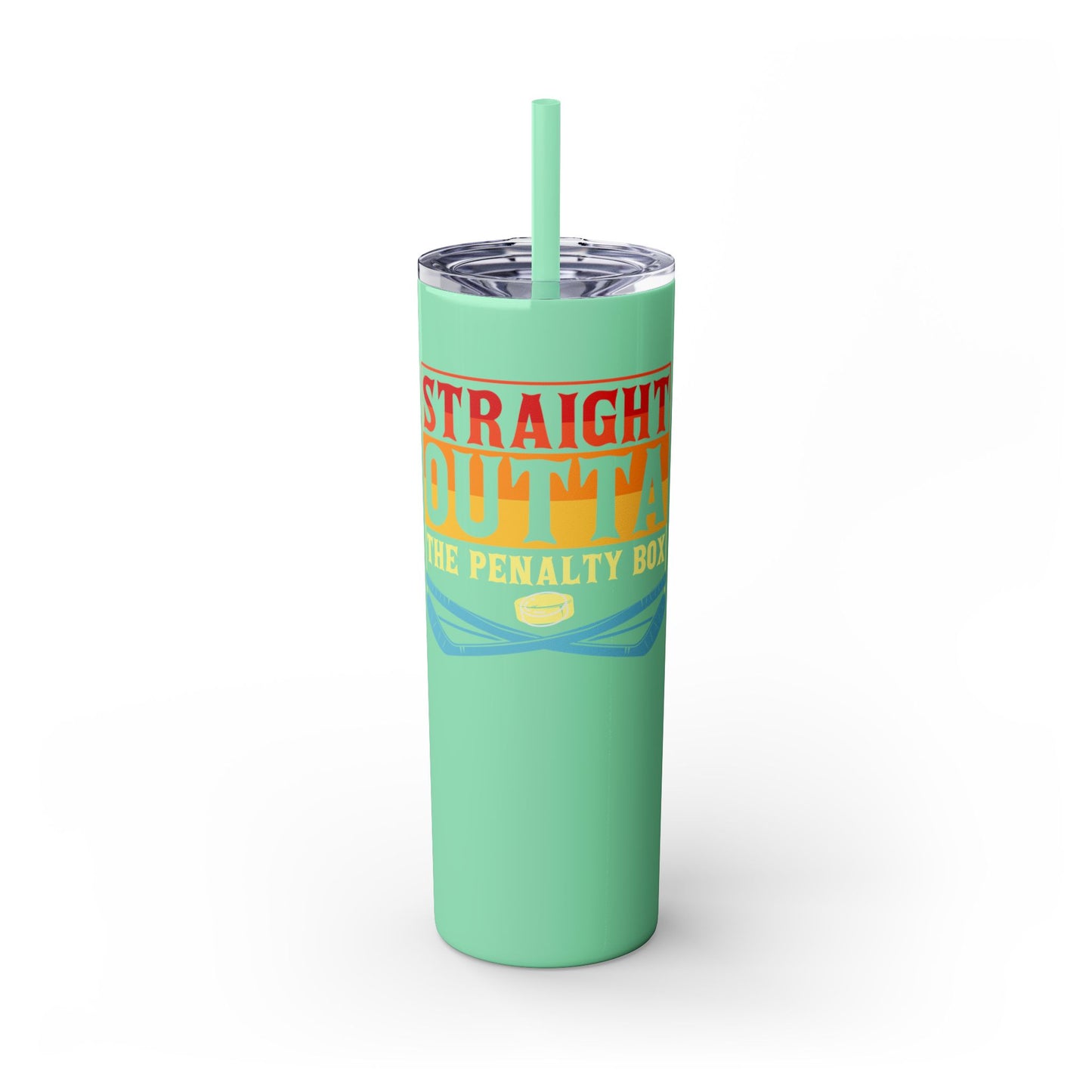 Straight Outta The Penalty Box 20oz Skinny Tumbler with Straw - Fun & Functional Drinkware