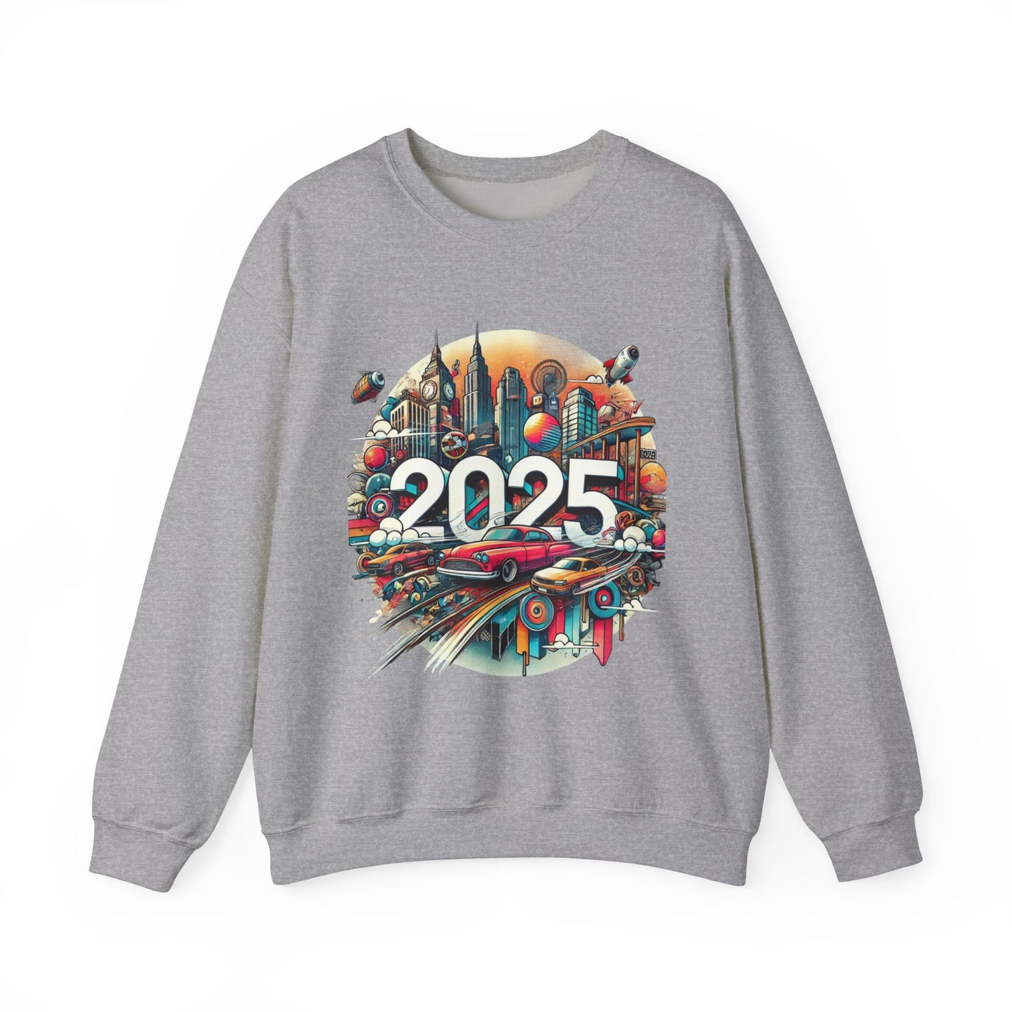 New Years Retro 2025 Crewneck Sweatshirt - Unisex Heavy Blend