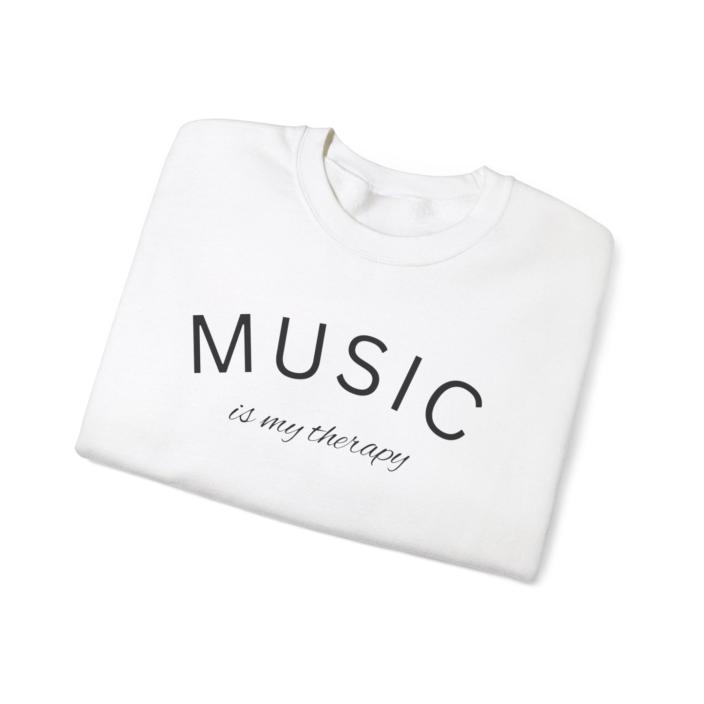 Music is My Therapy Unisex Heavy Blend™ Crewneck Sweatshirt - Cozy and Stylish Gift for Musicians