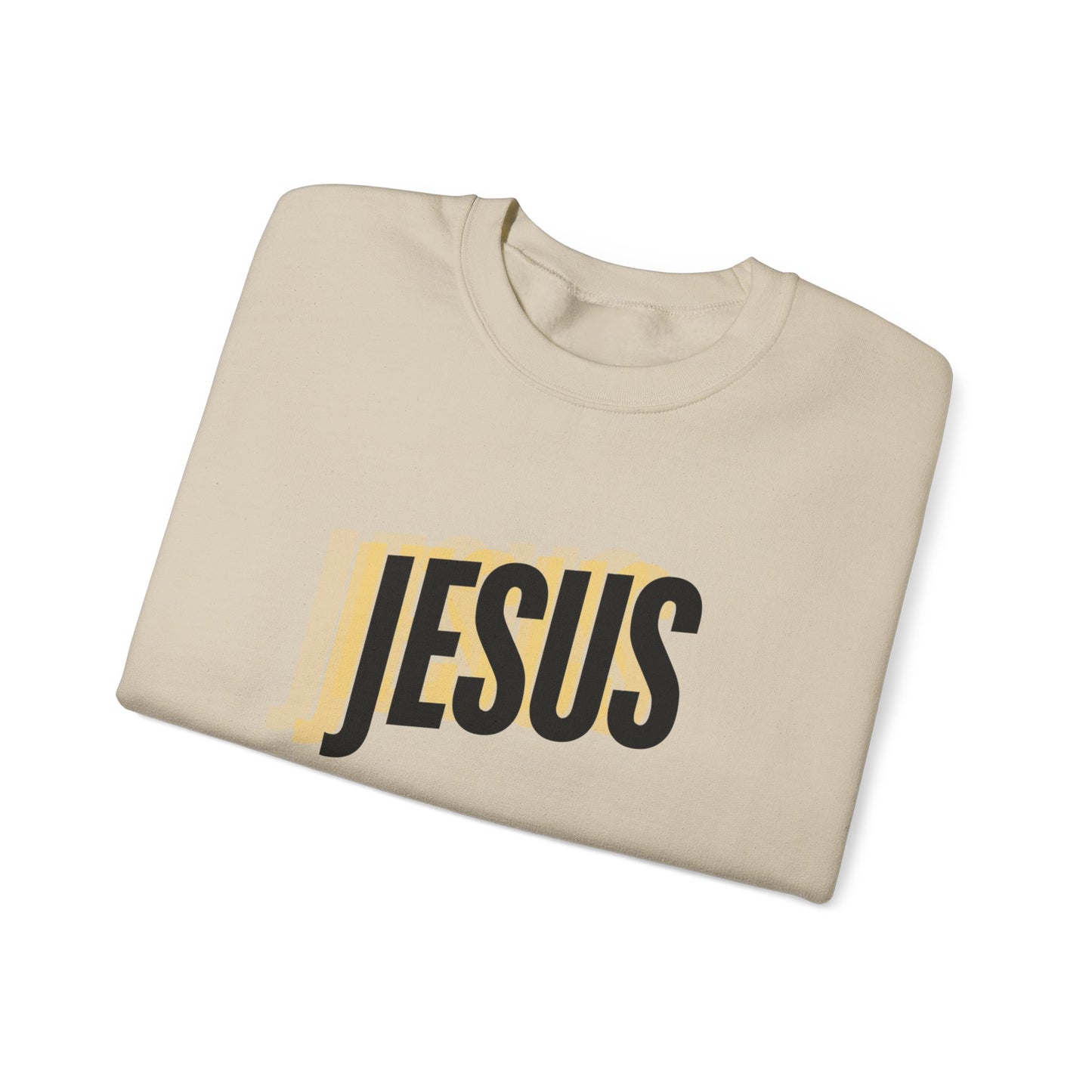 JESUS 3D - Unisex Heavy Blend™ Crewneck Sweatshirt - Faith-Inspired 'JESUS' Design