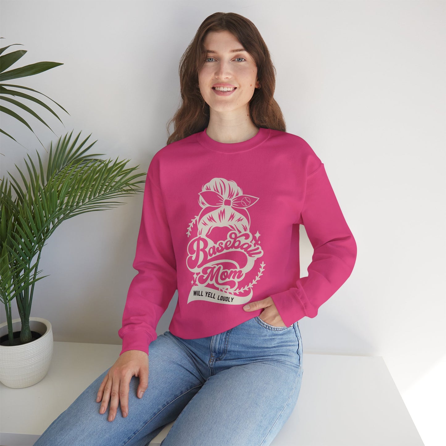 Baseball Mom Unisex Heavy Blend™ Crewneck Sweatshirt