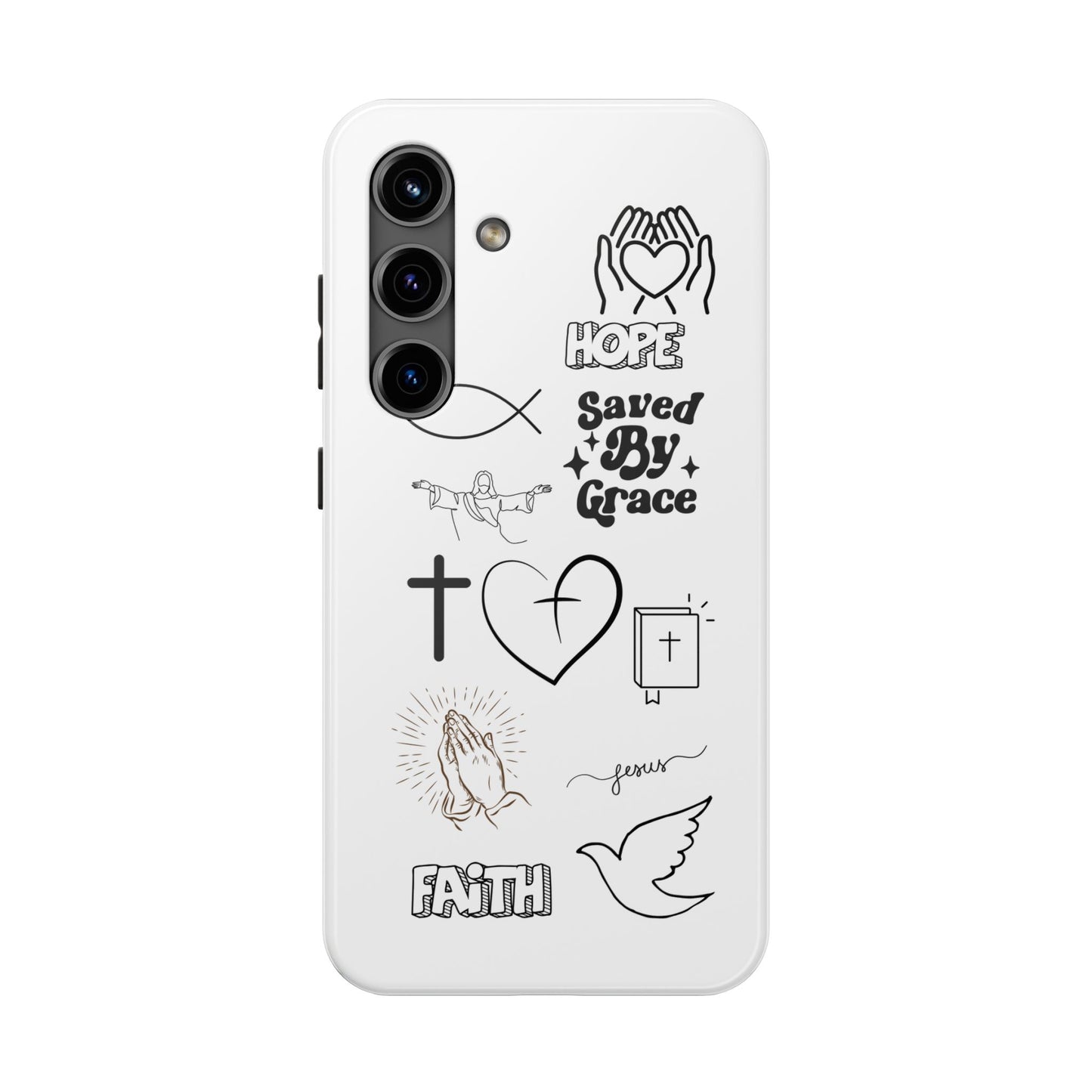 Inspirational Tough Phone Case - Faith, Hope & Grace Design