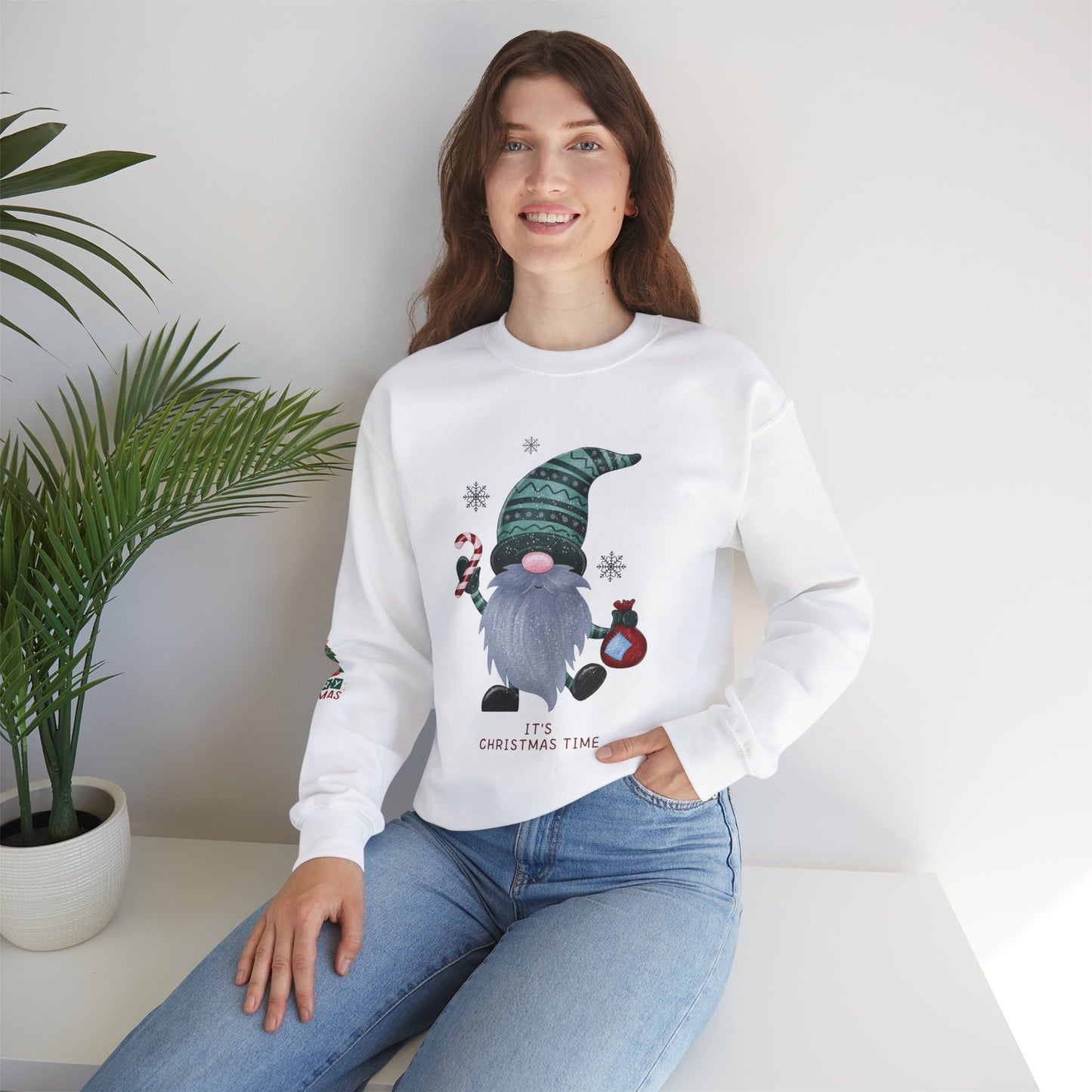 Christmas Gnome Crewneck Sweatshirt - It's Christmas Time