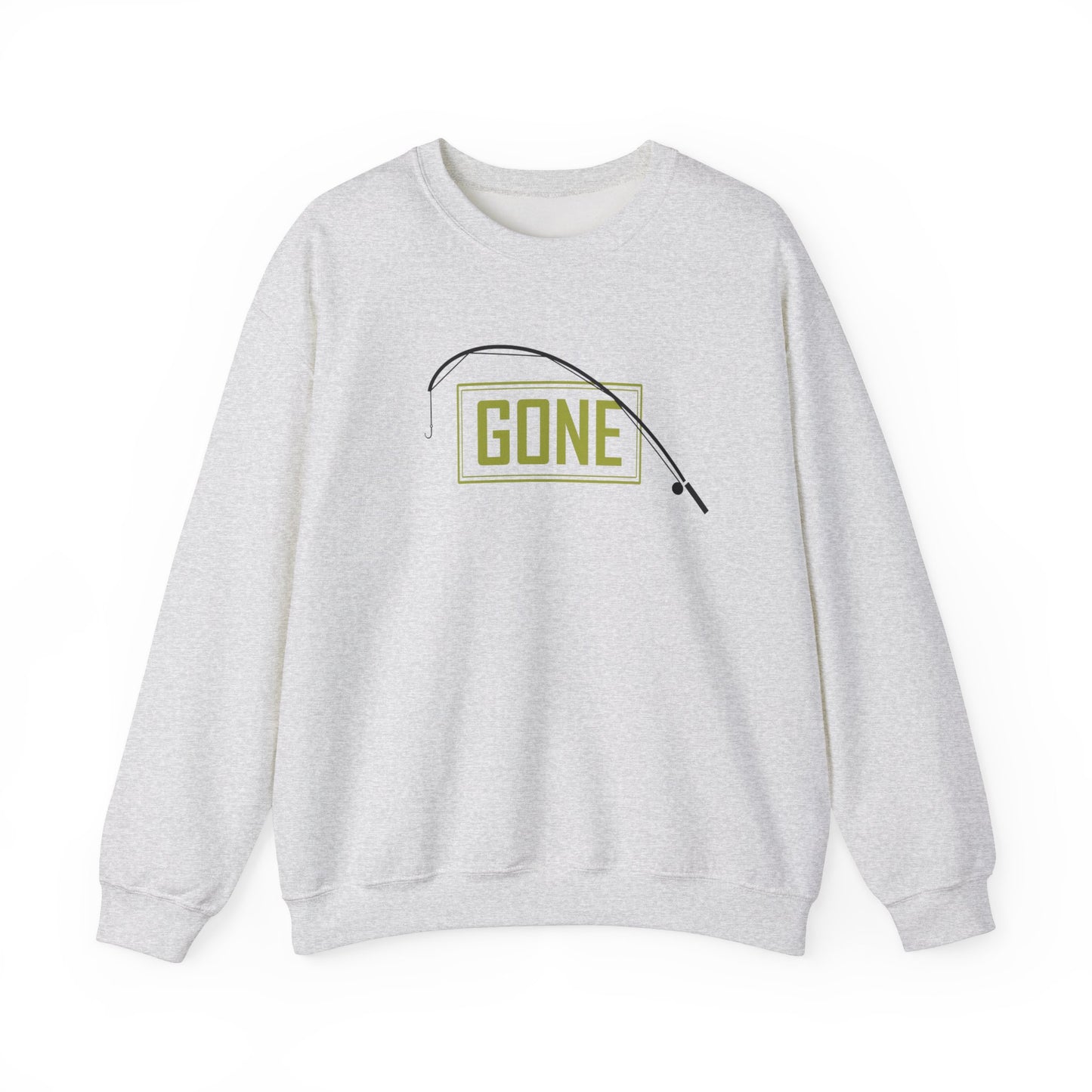 Gone fishing Green Unisex Crewneck Sweatshirt - Perfect for Outdoor Lovers