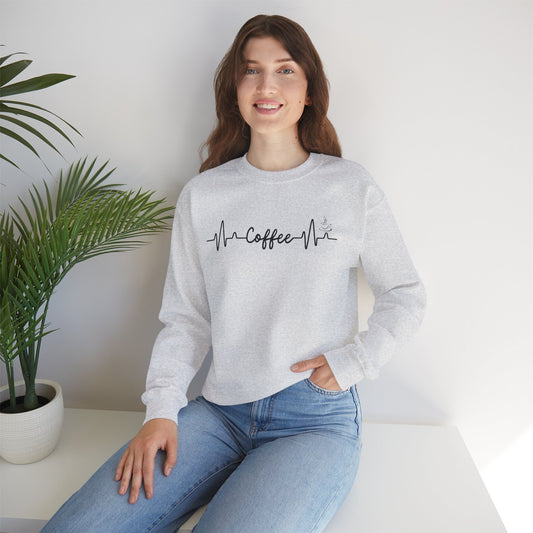 Coffee Heartbeat Unisex Crewneck Sweatshirt