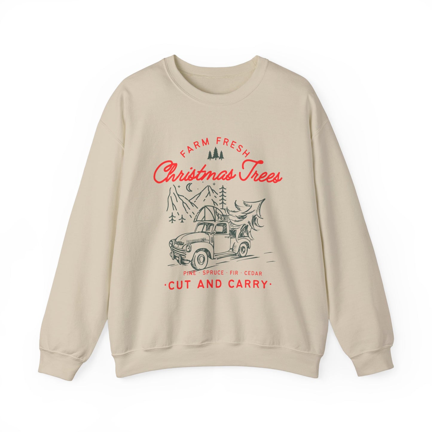 Farm Fresh Christmas Trees Sweatshirt - Cozy Unisex Crewneck for Holiday Cheer