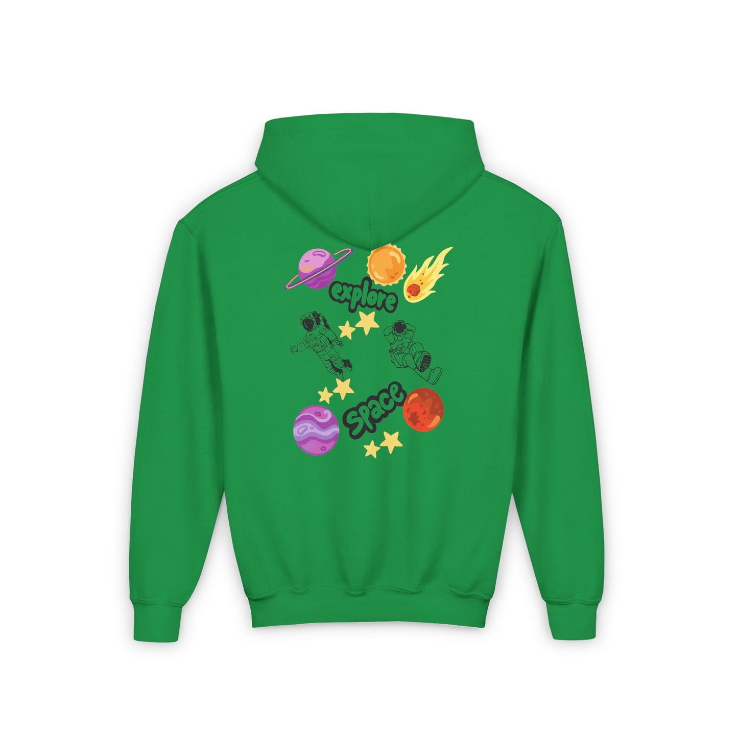 Space and Explore Cartoon - Youth Heavy Blend Hooded Sweatshirt