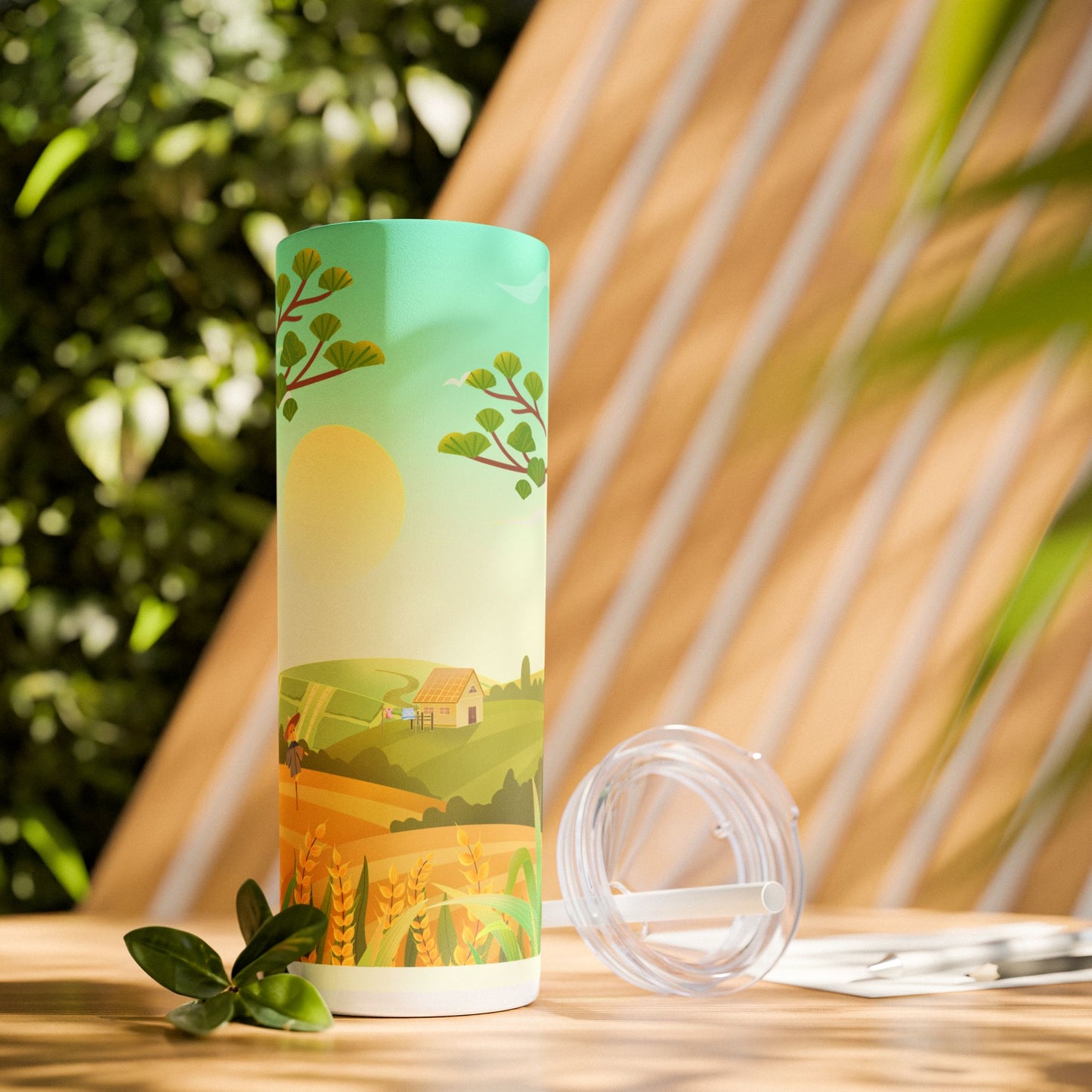 Farm-Inspired 20oz Skinny Tumbler with Straw - Eco-Friendly Travel Mug