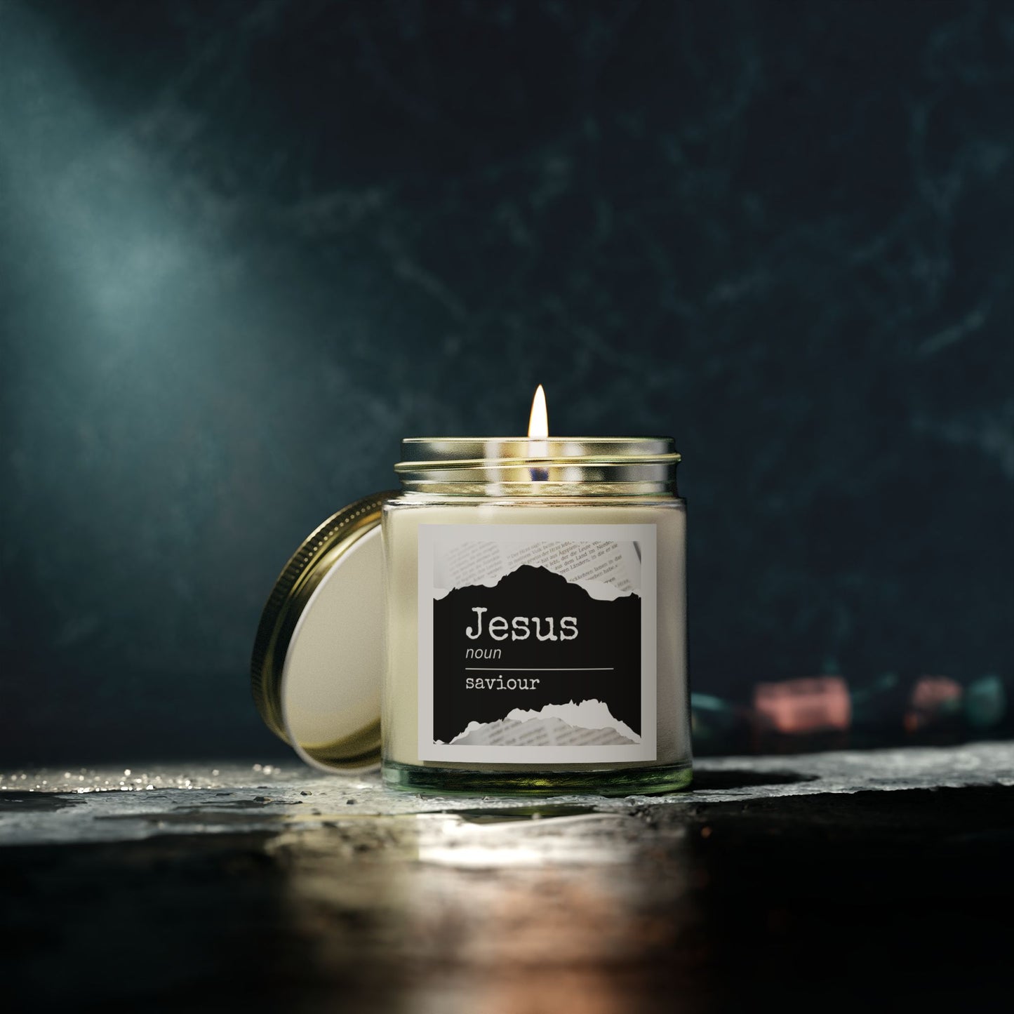 Jesus Scented Candle - Coconut Apricot Wax (4oz, 9oz) for Spiritual Reflection