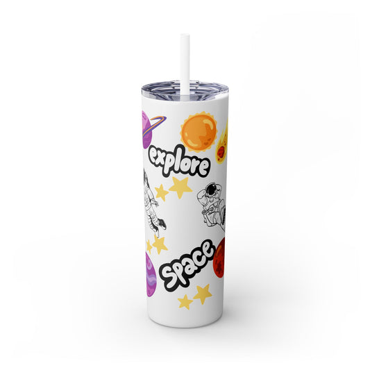 Explore Space Skinny Tumbler with Straw - 20oz Astronaut Design