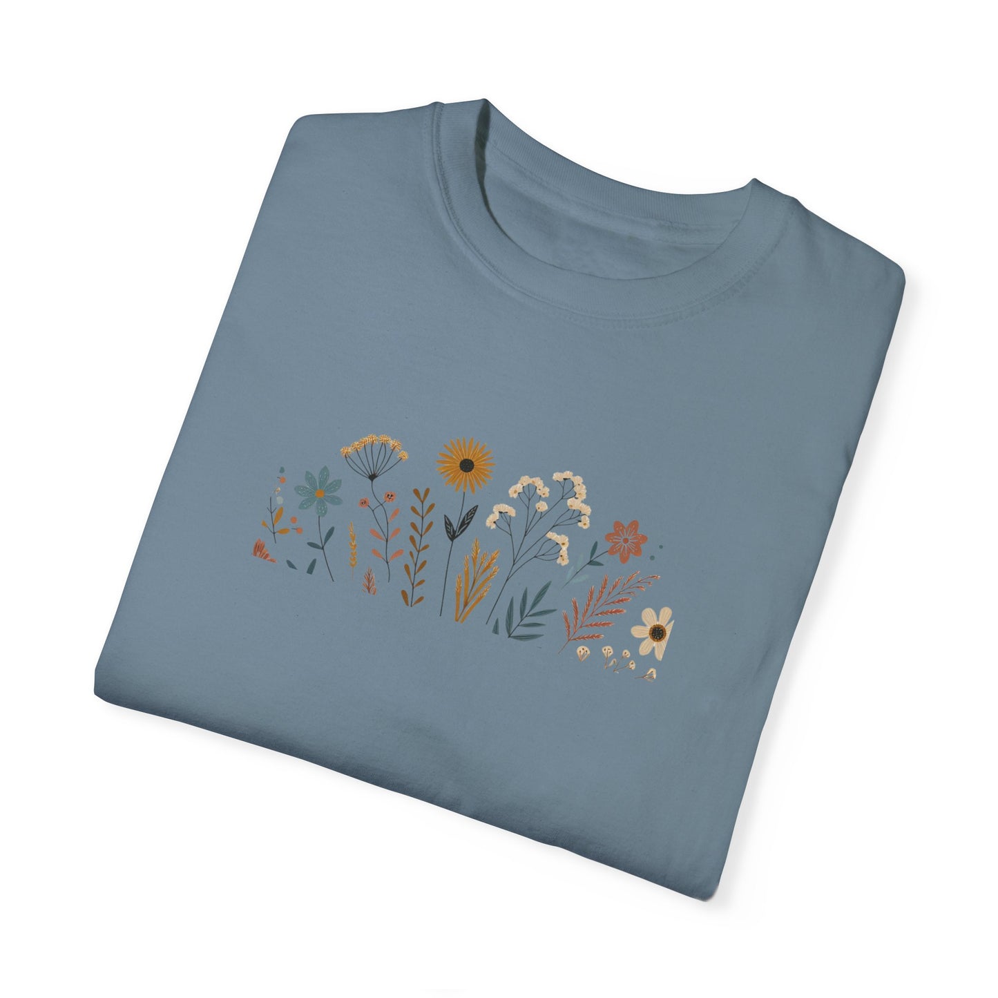 Botanical Floral Unisex T-Shirt - Garment-Dyed Nature-Inspired Tee