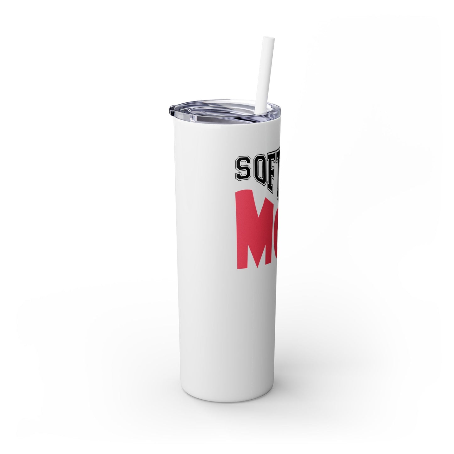 Softball Mom Skinny Tumbler with Straw - 20oz Travel Cup