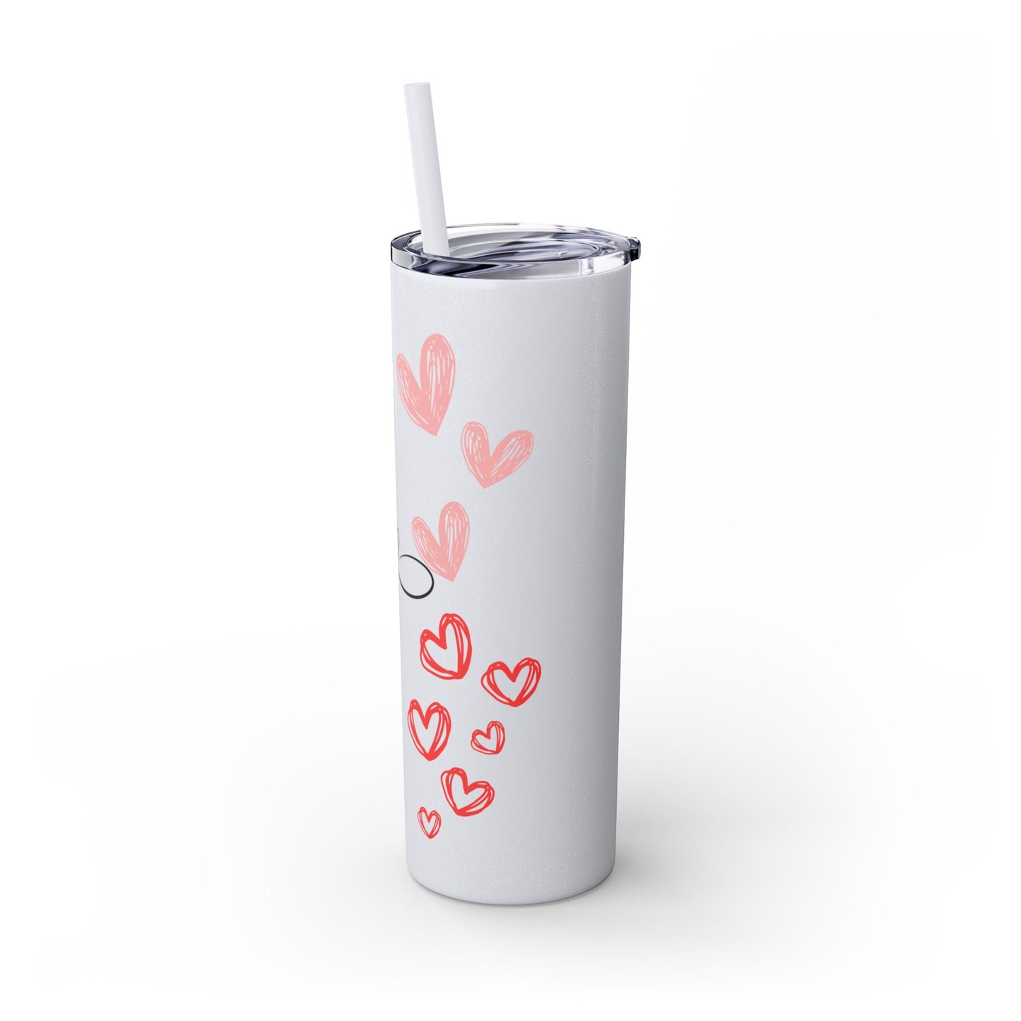 Heartfelt Love Skinny Tumbler with Straw - 20oz - Perfect Gift for Couples & Valentine's Day