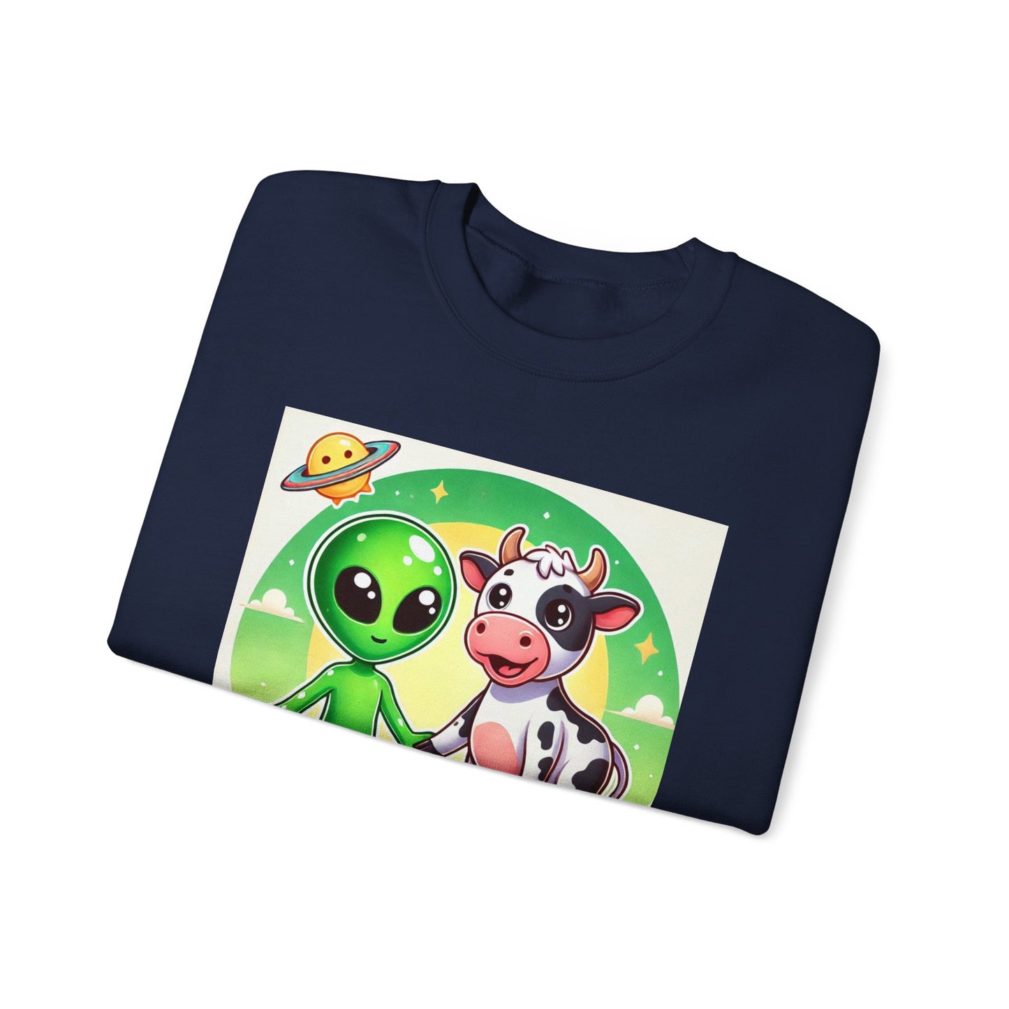 Alien and Cow besties - Unisex Heavy Blend™ Crewneck Sweatshirt