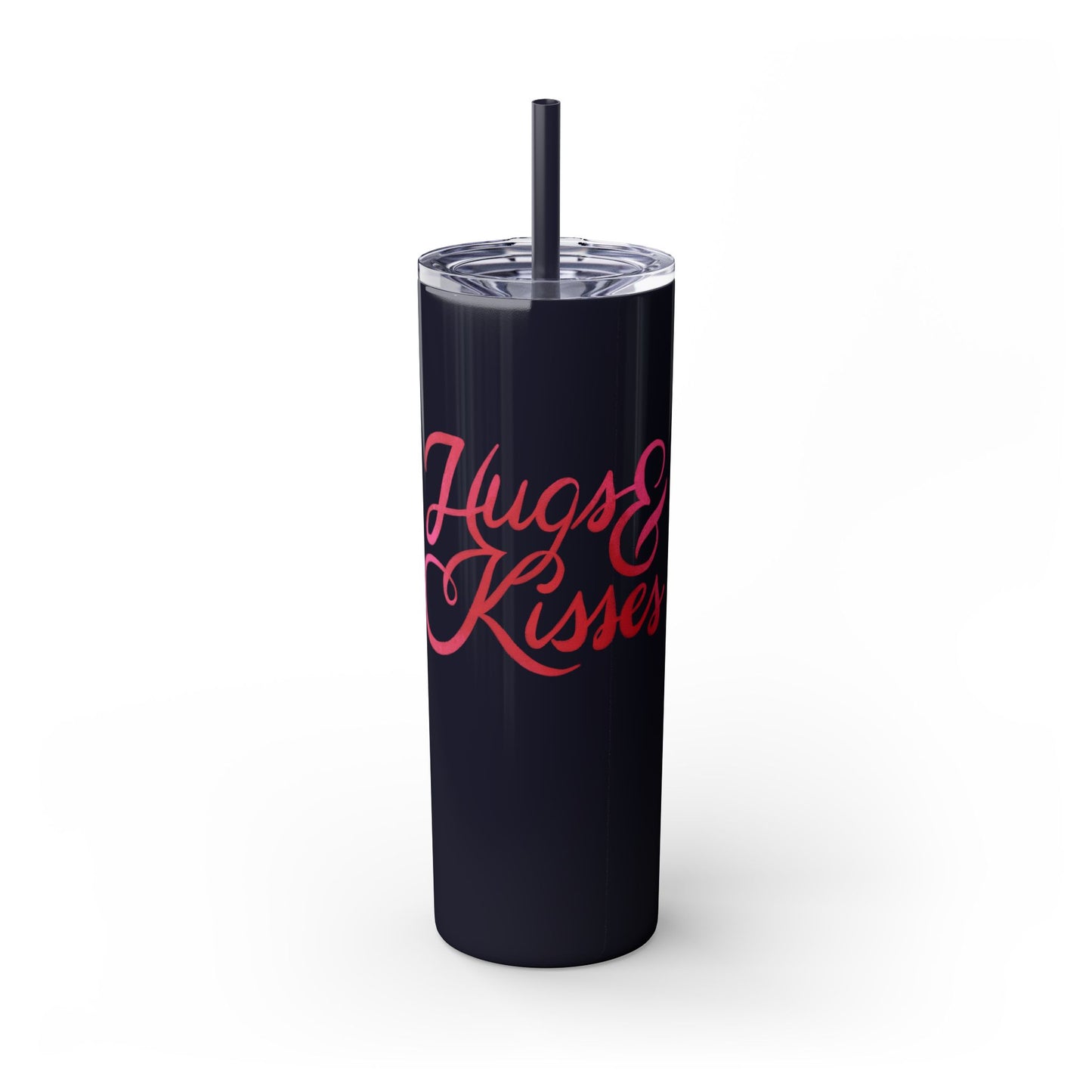 Hugs & Kisses Skinny Tumbler with Straw - 20oz Love Drinkware