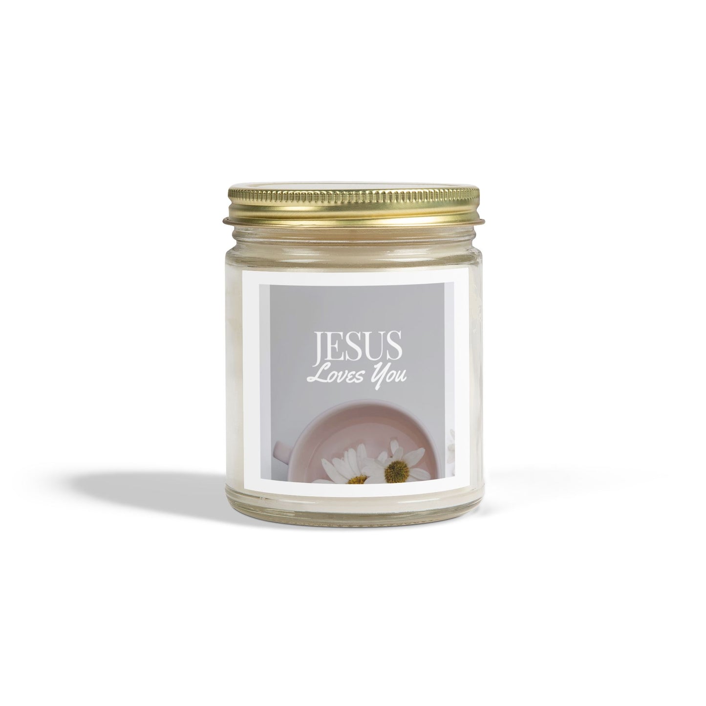 Scented Candle - Jesus Loves You - Coconut Apricot Wax (4oz, 9oz)