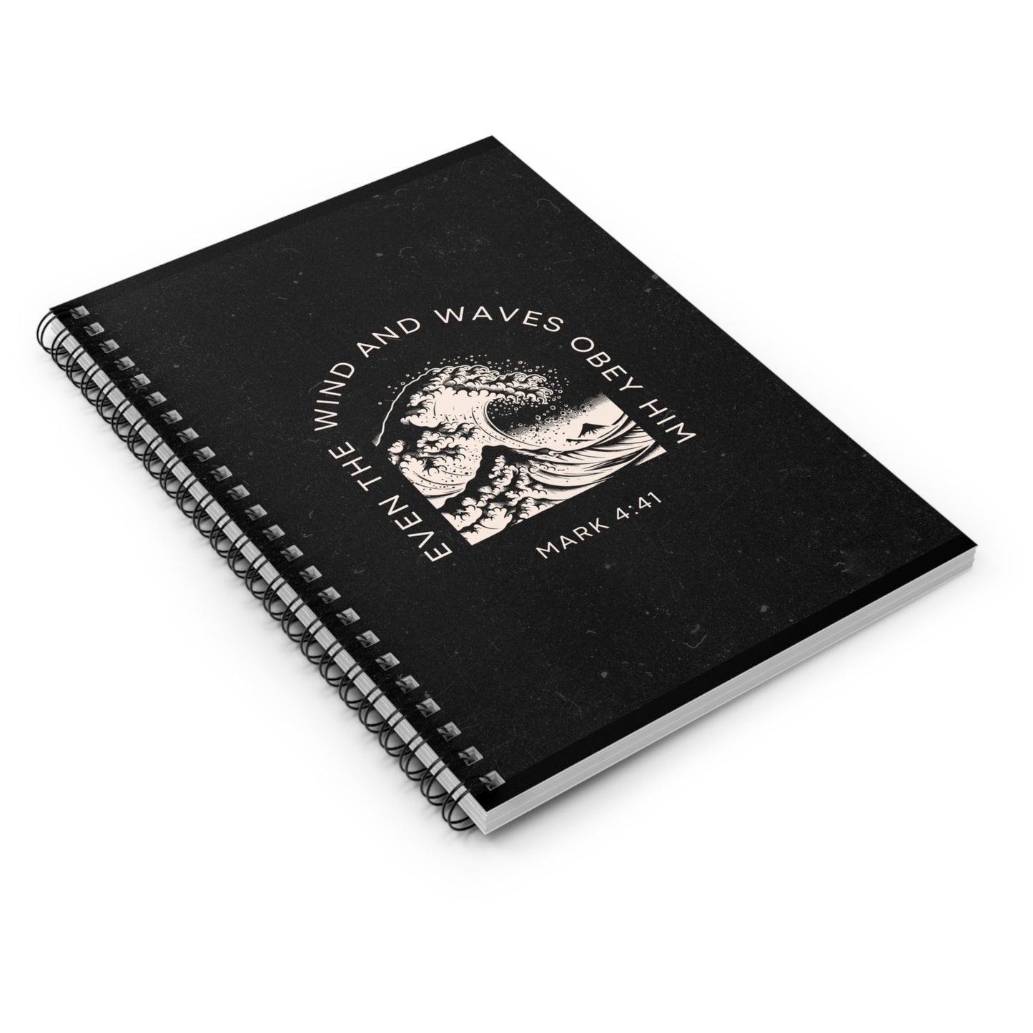 Inspirational Spiral Notebook - "Even the Wind and Waves Obey Him"