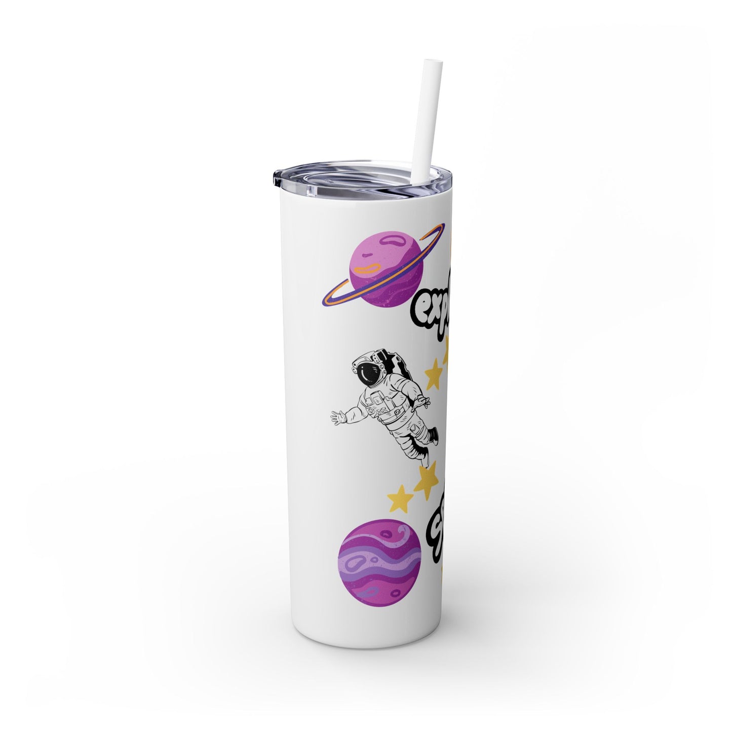 Explore Space Skinny Tumbler with Straw - 20oz Astronaut Design