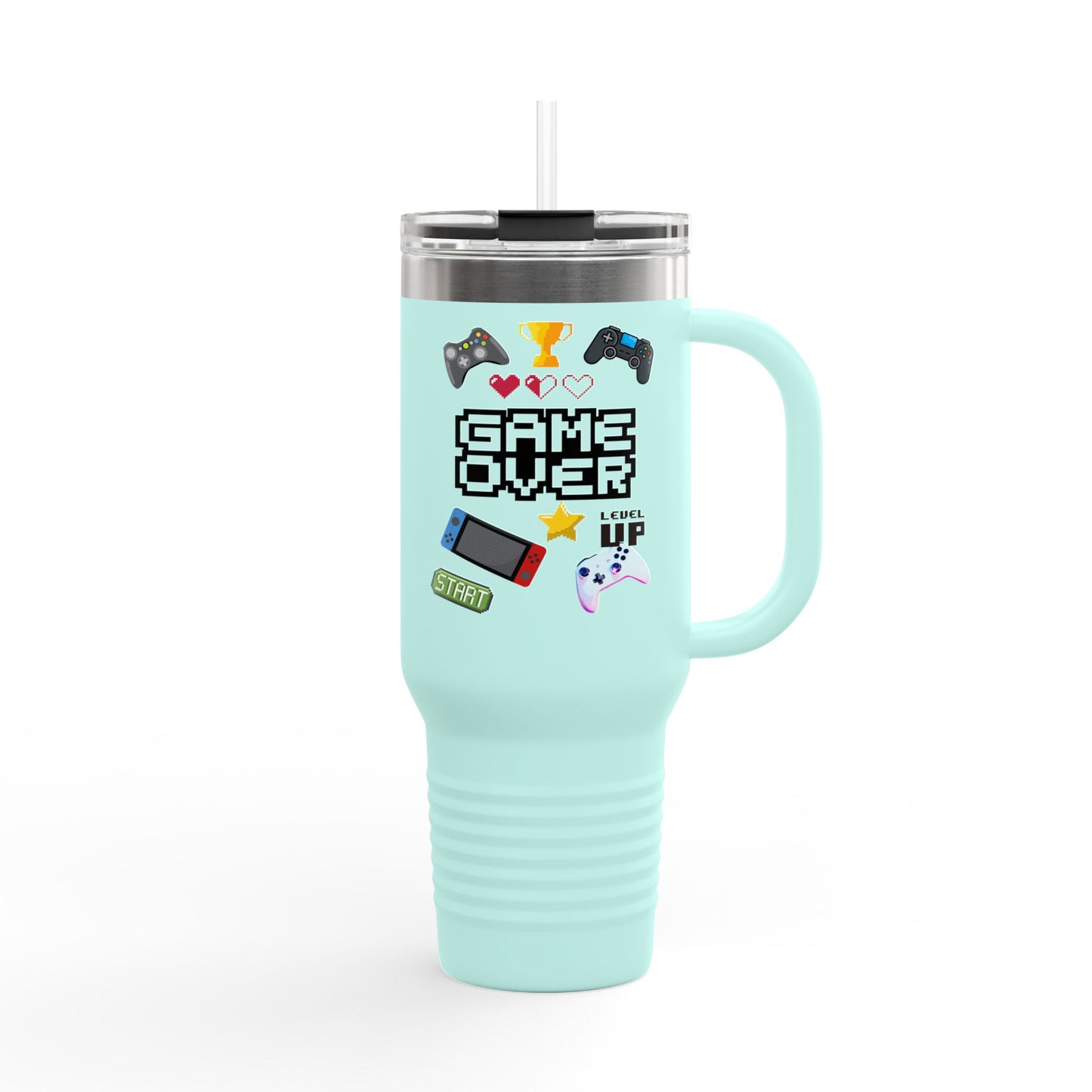 Game Over Insulated Travel Mug - 40oz for Gamers