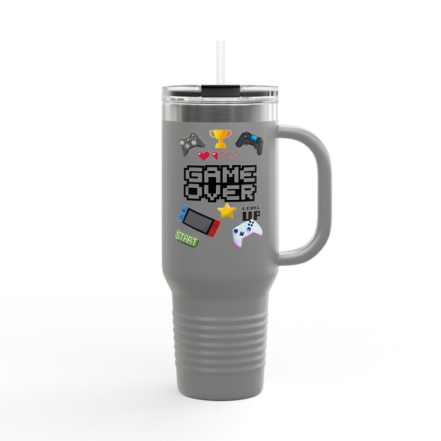 Game Over Insulated Travel Mug - 40oz for Gamers