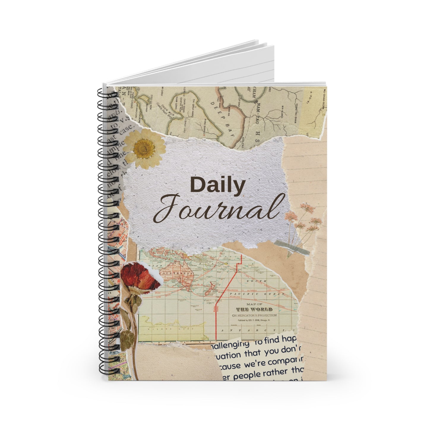 Daily Journal Spiral Notebook - Travel-Inspired Design