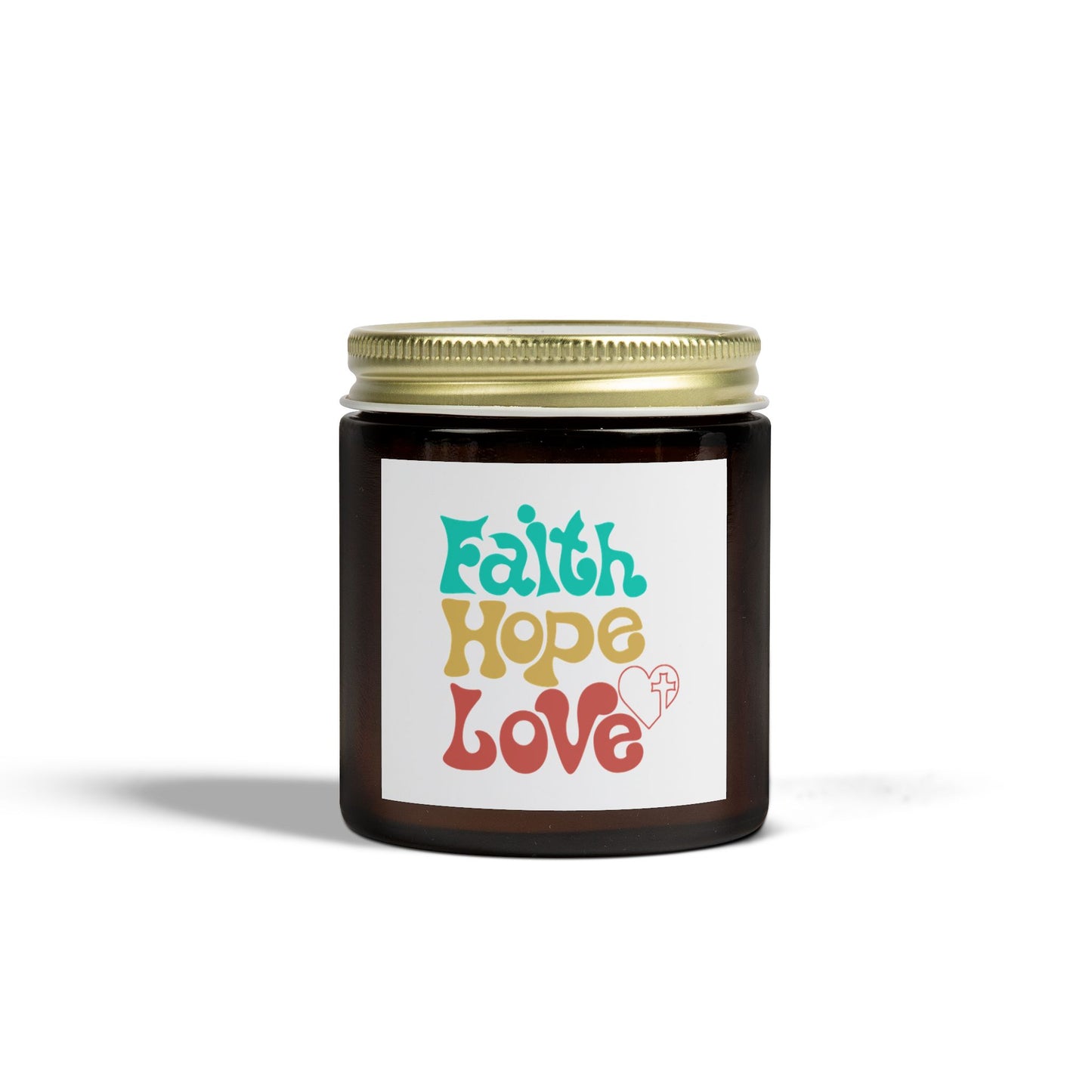 Faith Hope Love Scented Candle - Coconut Apricot Wax (4oz, 9oz)