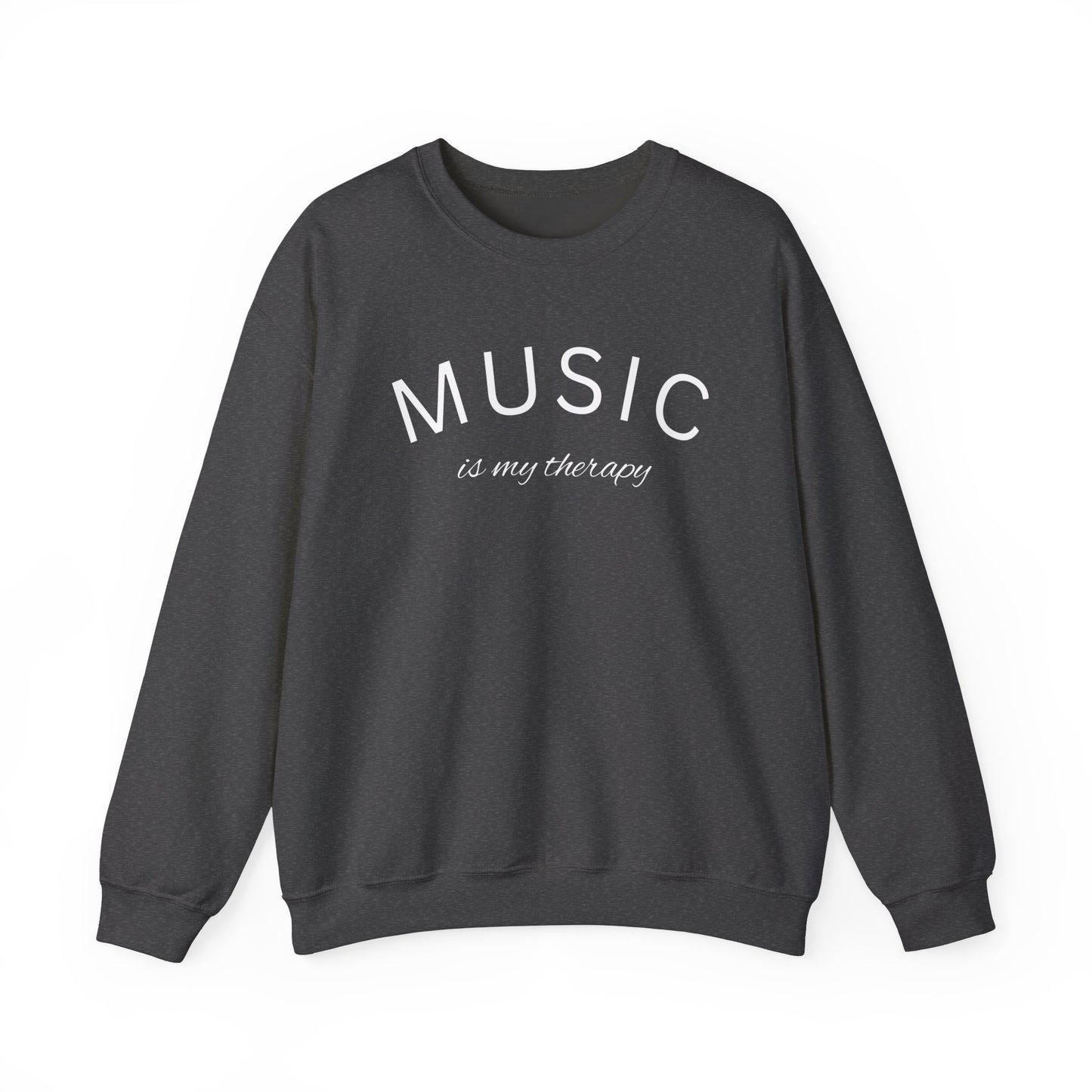 Music is My Therapy Sweatshirt - Unisex Heavy Blend Crewneck for Music Lovers