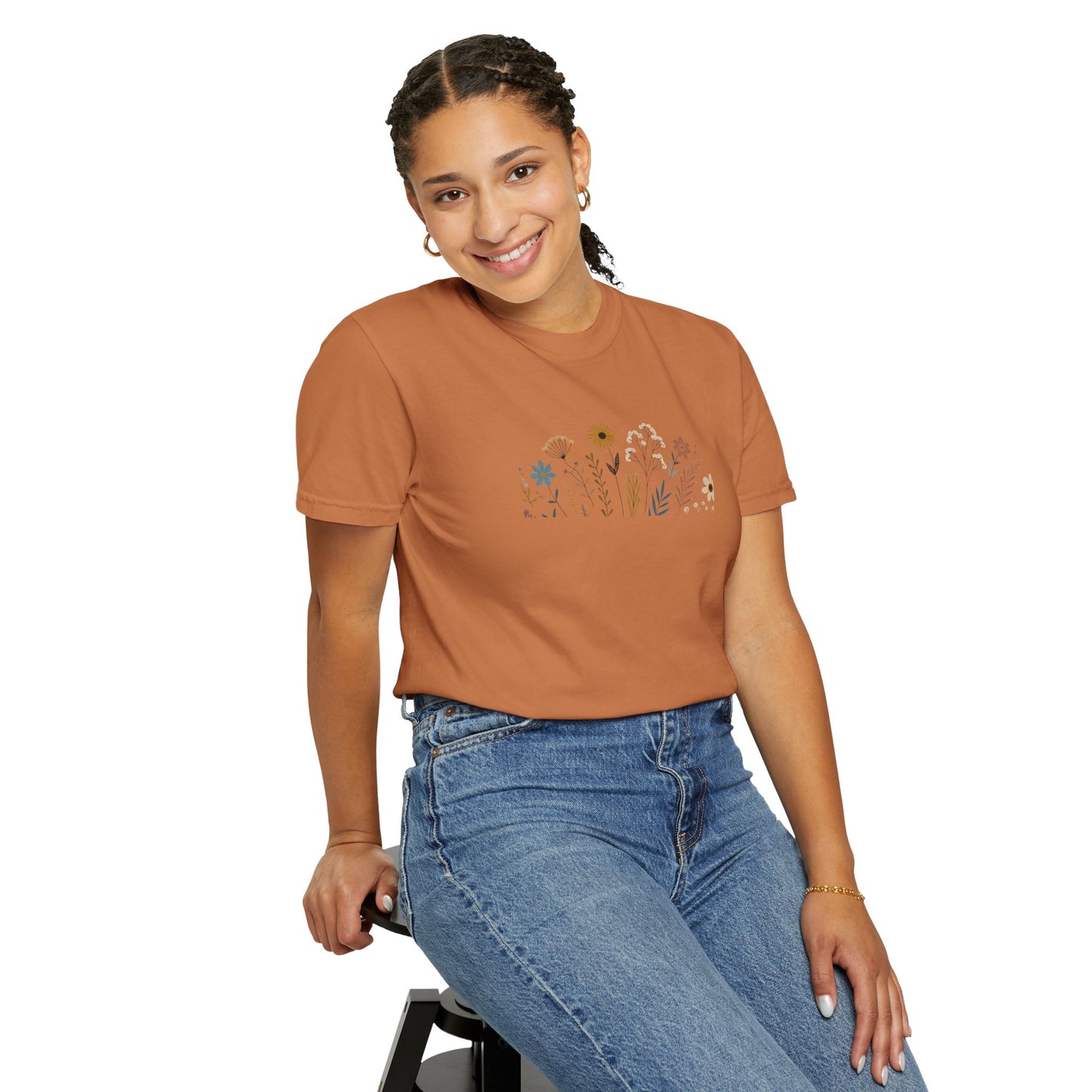 Botanical Floral Unisex T-Shirt - Garment-Dyed Nature-Inspired Tee