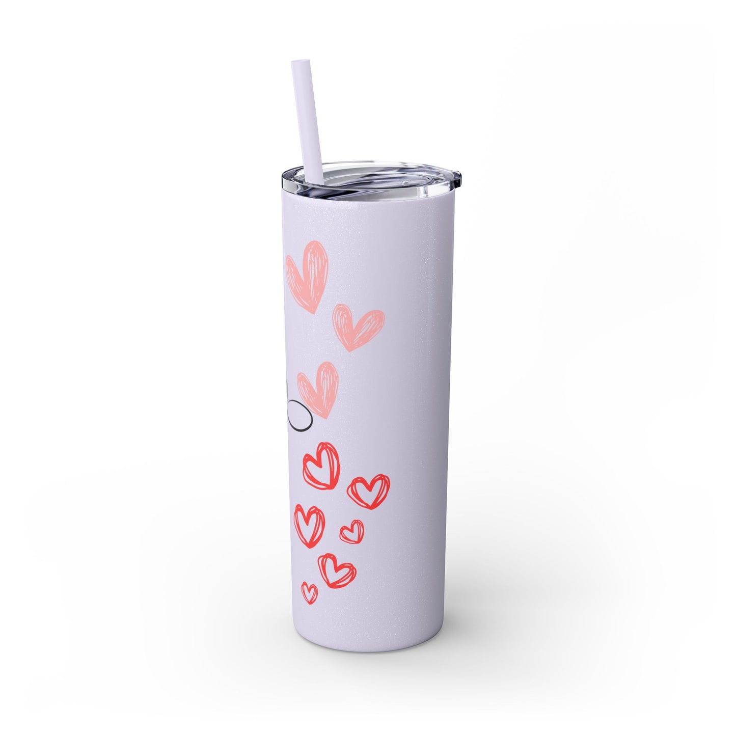 Heartfelt Love Skinny Tumbler with Straw - 20oz - Perfect Gift for Couples & Valentine's Day