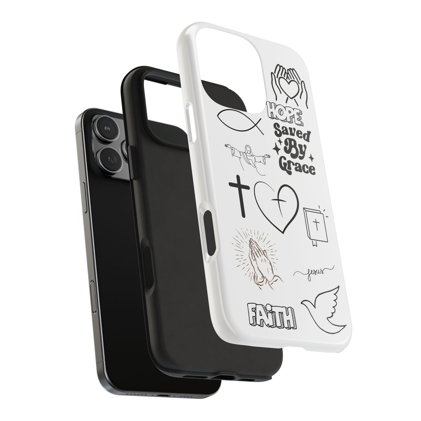 Inspirational Tough Phone Case - Faith, Hope & Grace Design