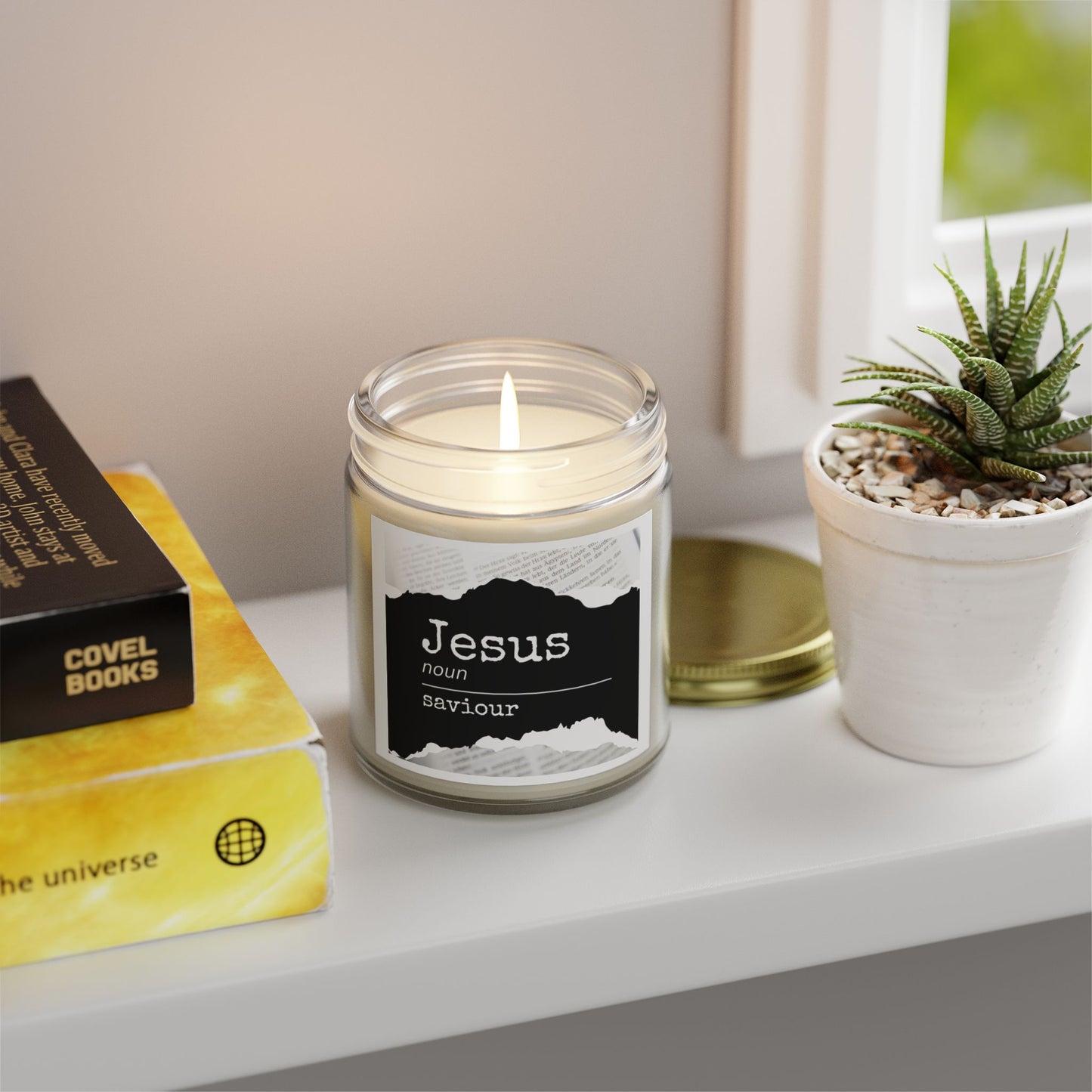 Jesus Scented Candle - Coconut Apricot Wax (4oz, 9oz) for Spiritual Reflection