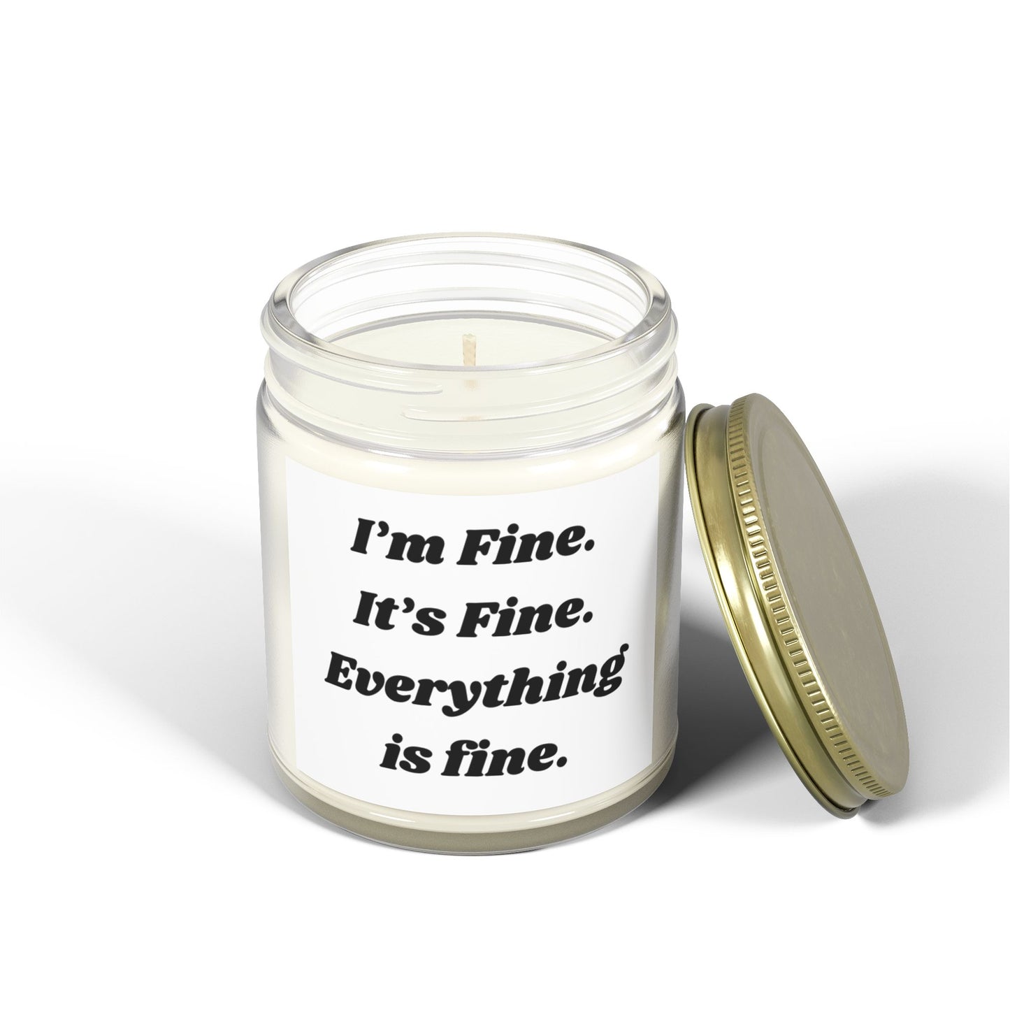 I'm Fine Scented Candles - Coconut Apricot Wax (4oz & 9oz) - Perfect for Self-Care and Relaxation