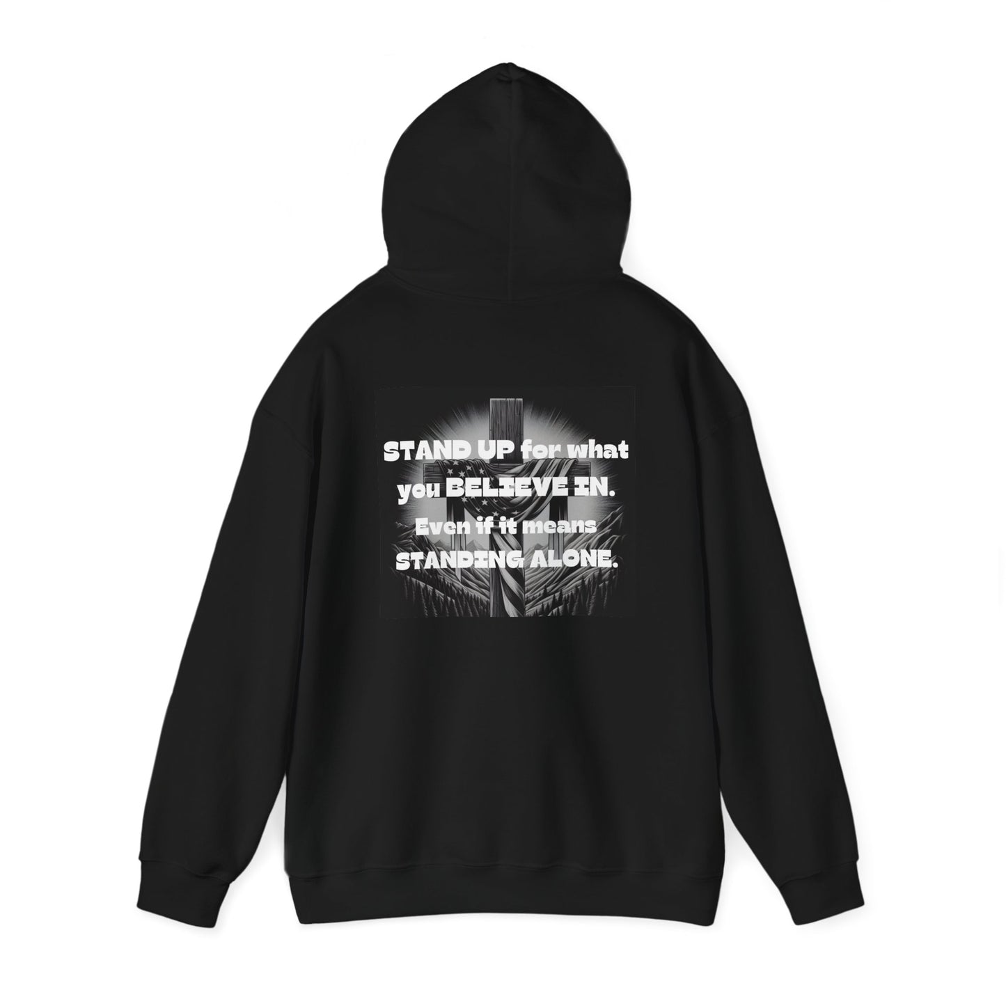 Stand up With Cross Grunge USA Flag - Hoodie