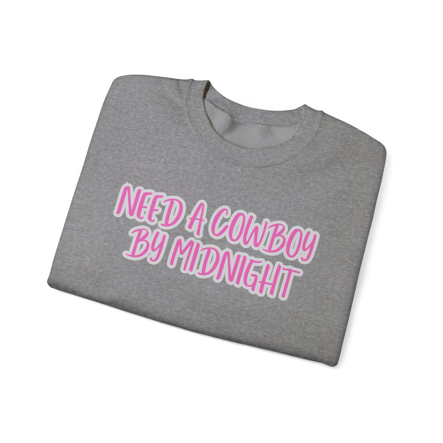 New Years Need a Cowboy by Midnight Crewneck Sweatshirt - Unisex Heavy Blend