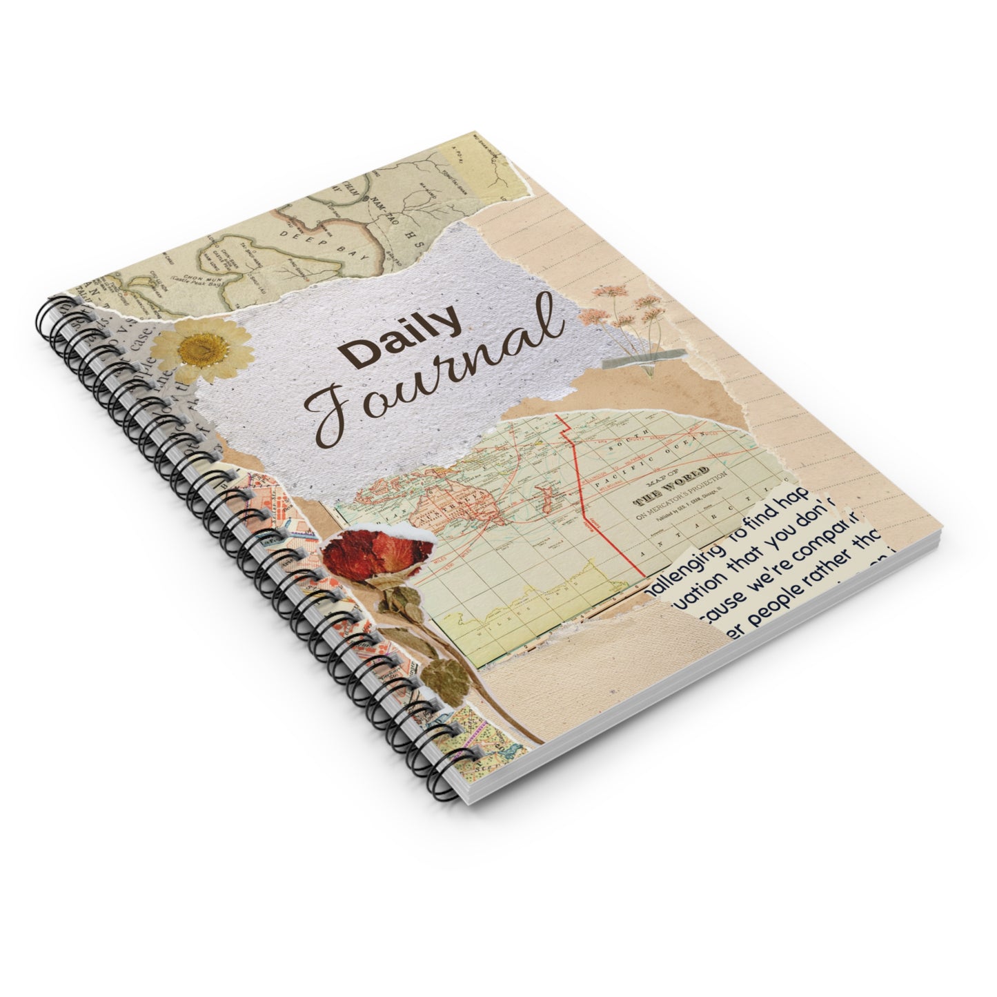 Daily Journal Spiral Notebook - Travel-Inspired Design