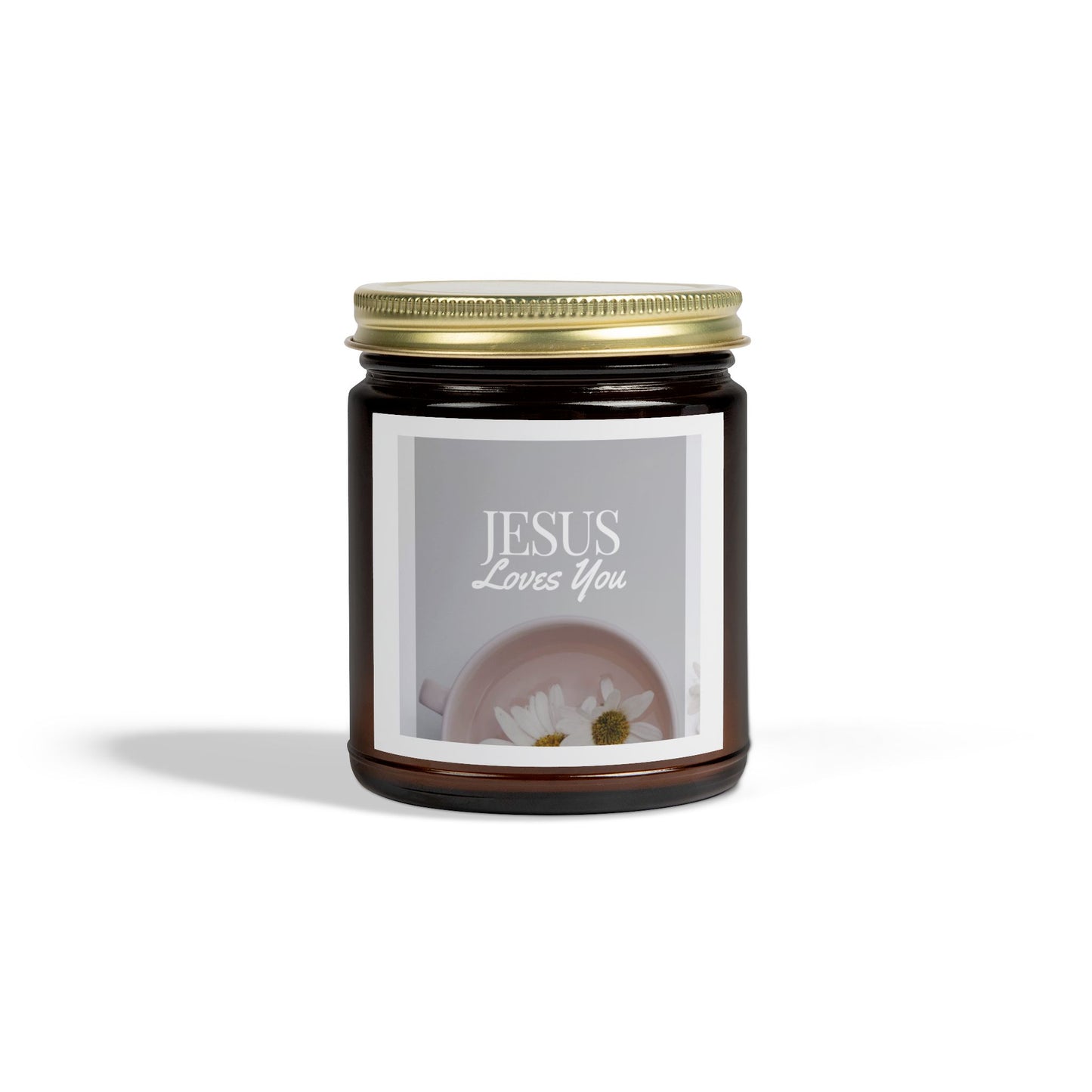 Scented Candle - Jesus Loves You - Coconut Apricot Wax (4oz, 9oz)