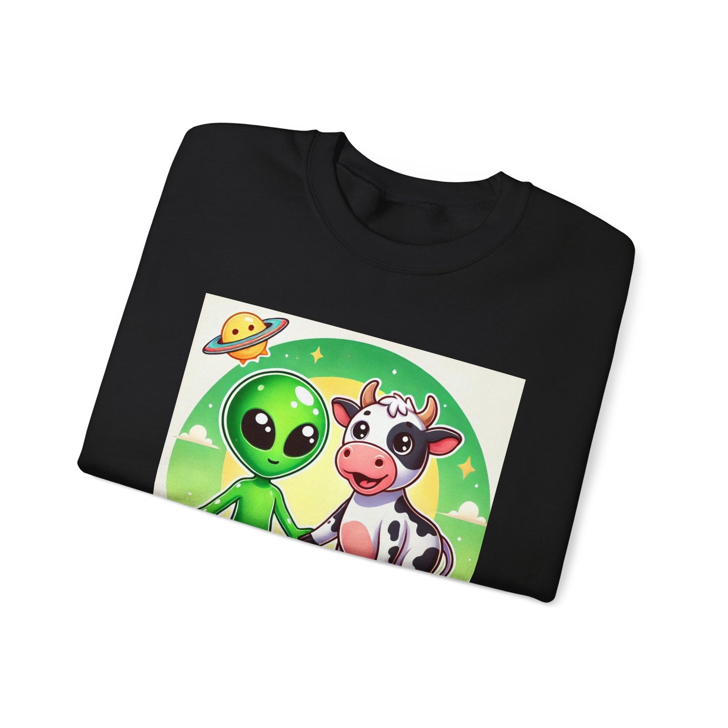 Alien and Cow besties - Unisex Heavy Blend™ Crewneck Sweatshirt
